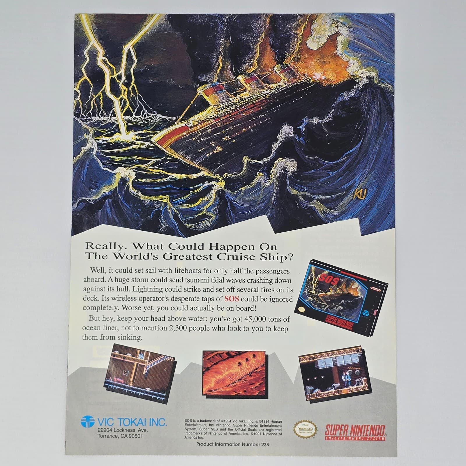 SOS Super Nintendo SNES What Could Happen Print Ad/Poster