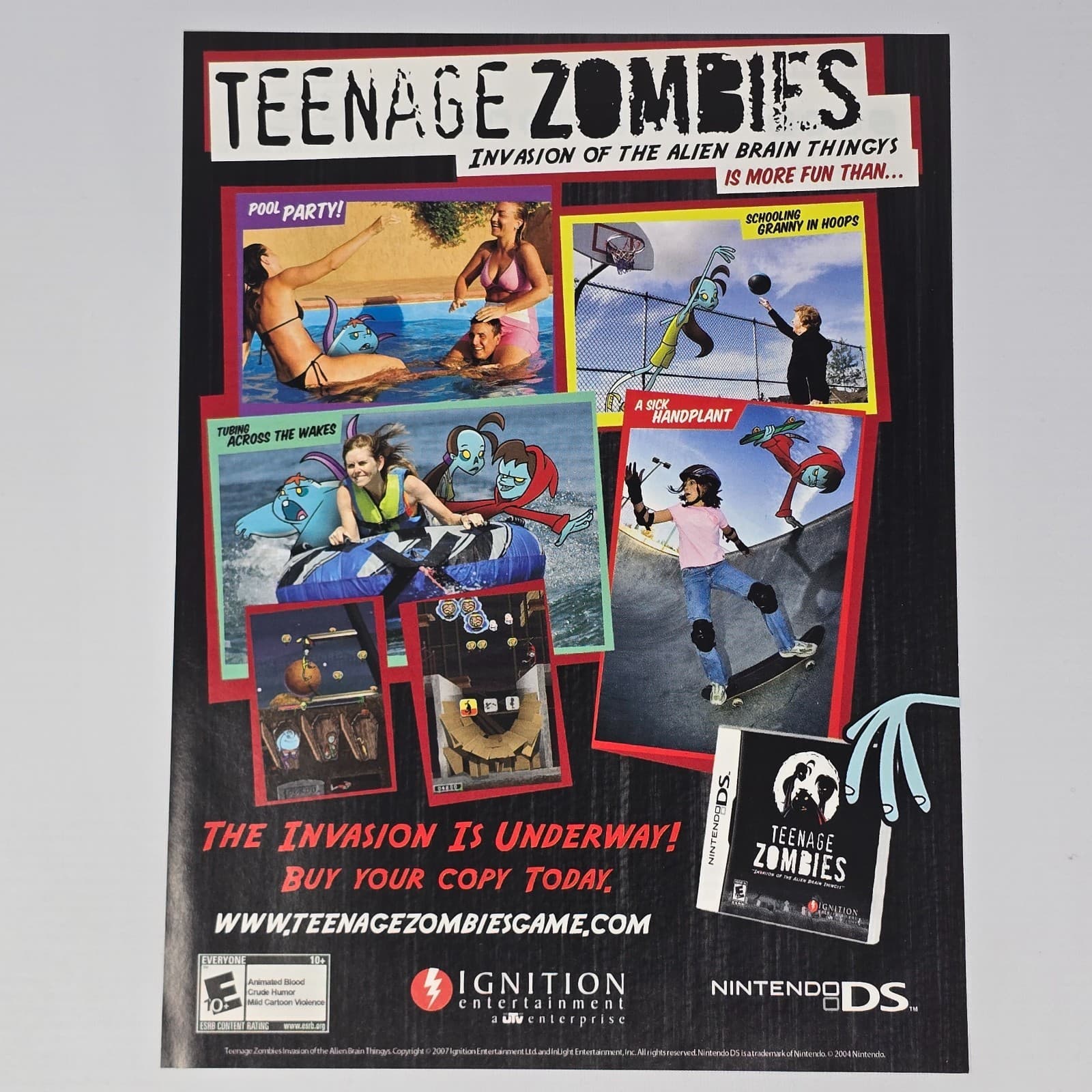 Teenage Zombies Nintendo DS NDS Invasion Print Ad/Poster