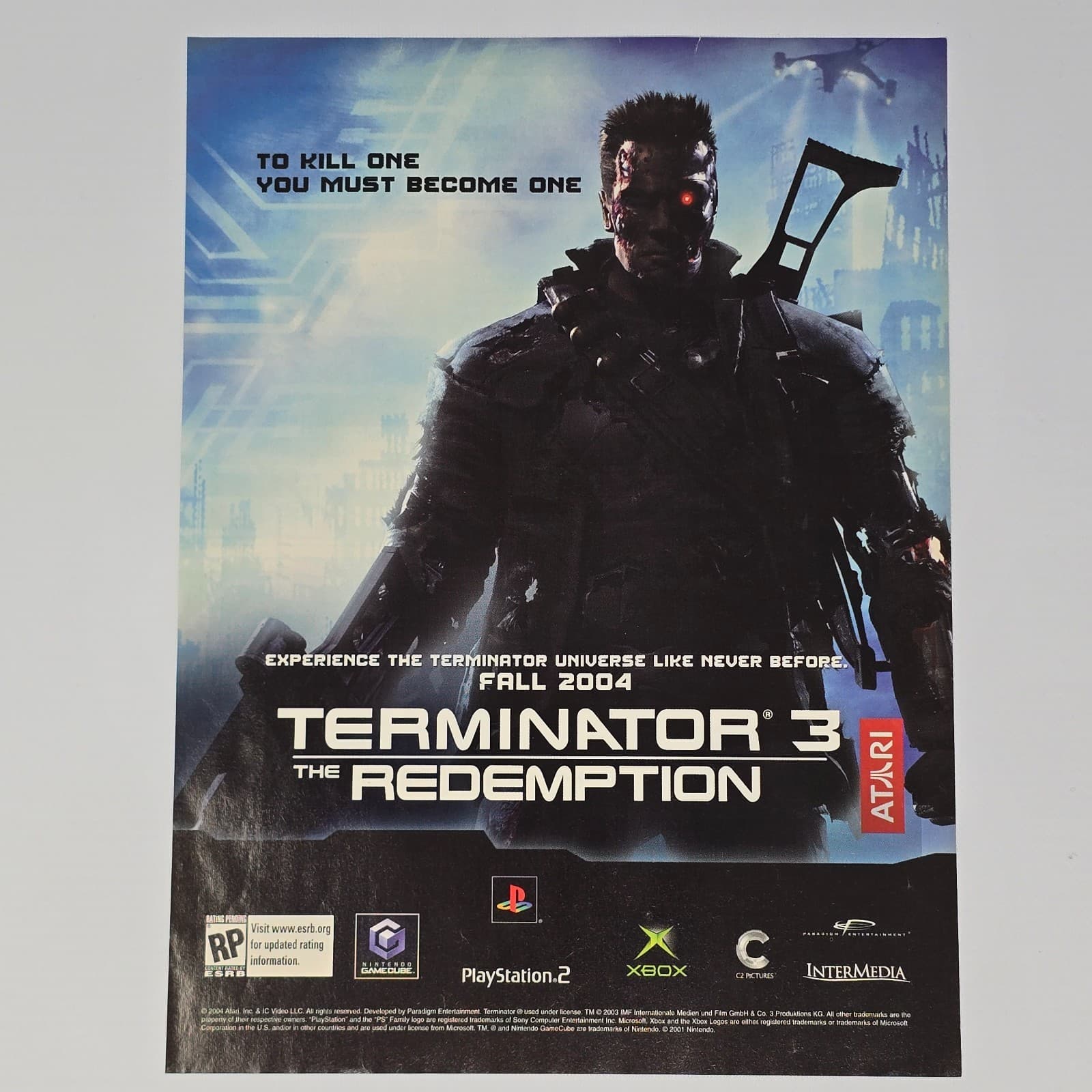 Terminator 3 PlayStation 2 PS2 Xbox GameCube Redemption Print Ad/Poster
