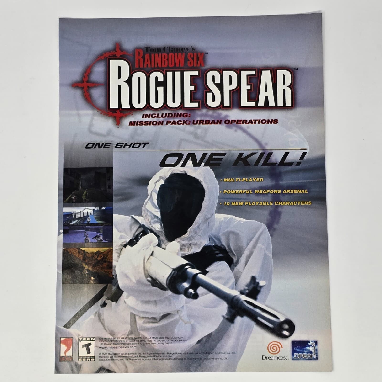 Rainbow Six Rogue Spear Sega Dreamcast One Kill Print Ad/Poster Promo Art