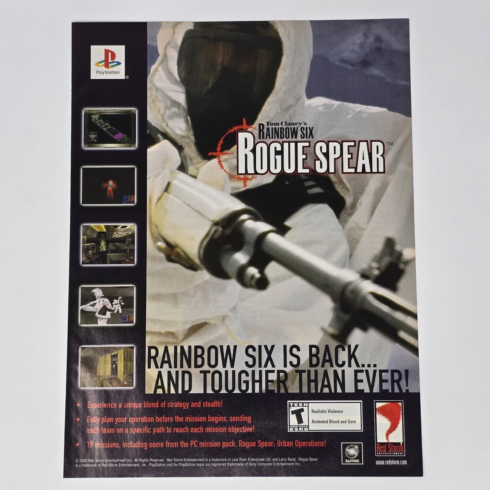 Rainbow Six Rogue Spear Sony PlayStation 1 PS1 Tougher Print Ad/Poster Promo Art