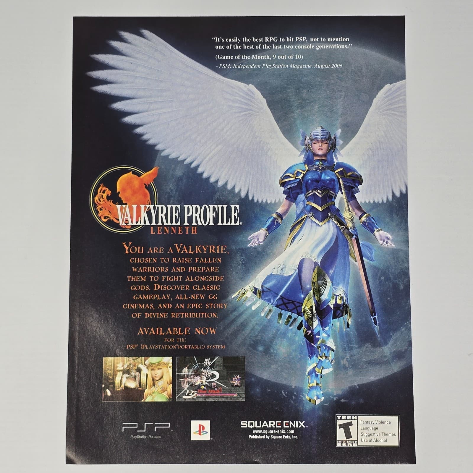 Valkyrie Profile Lenneth Sony PSP Warriors Print Ad/Poster