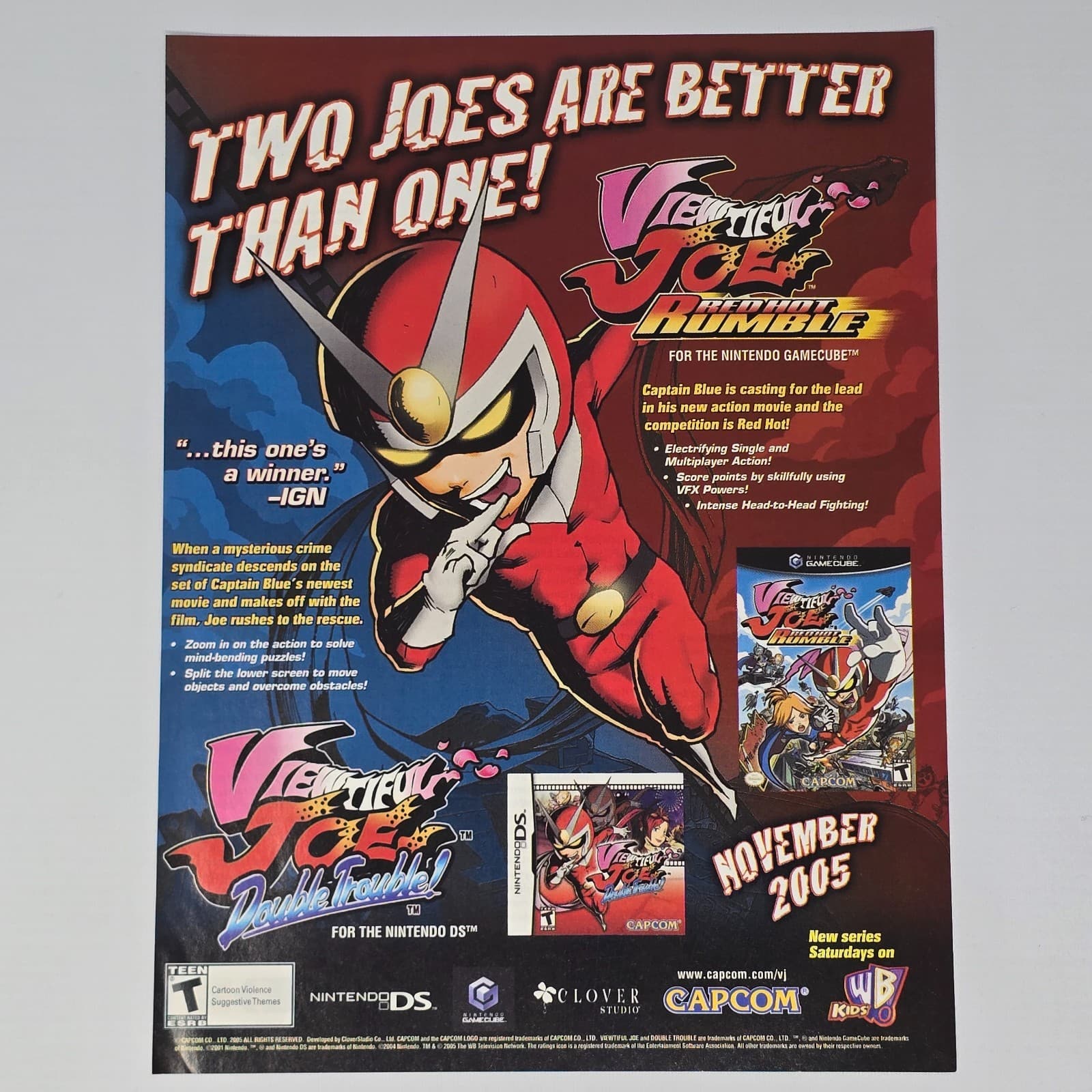Viewtiful Joe Double trouble Nintendo DS NDS GameCube Winner Print Ad/Poster