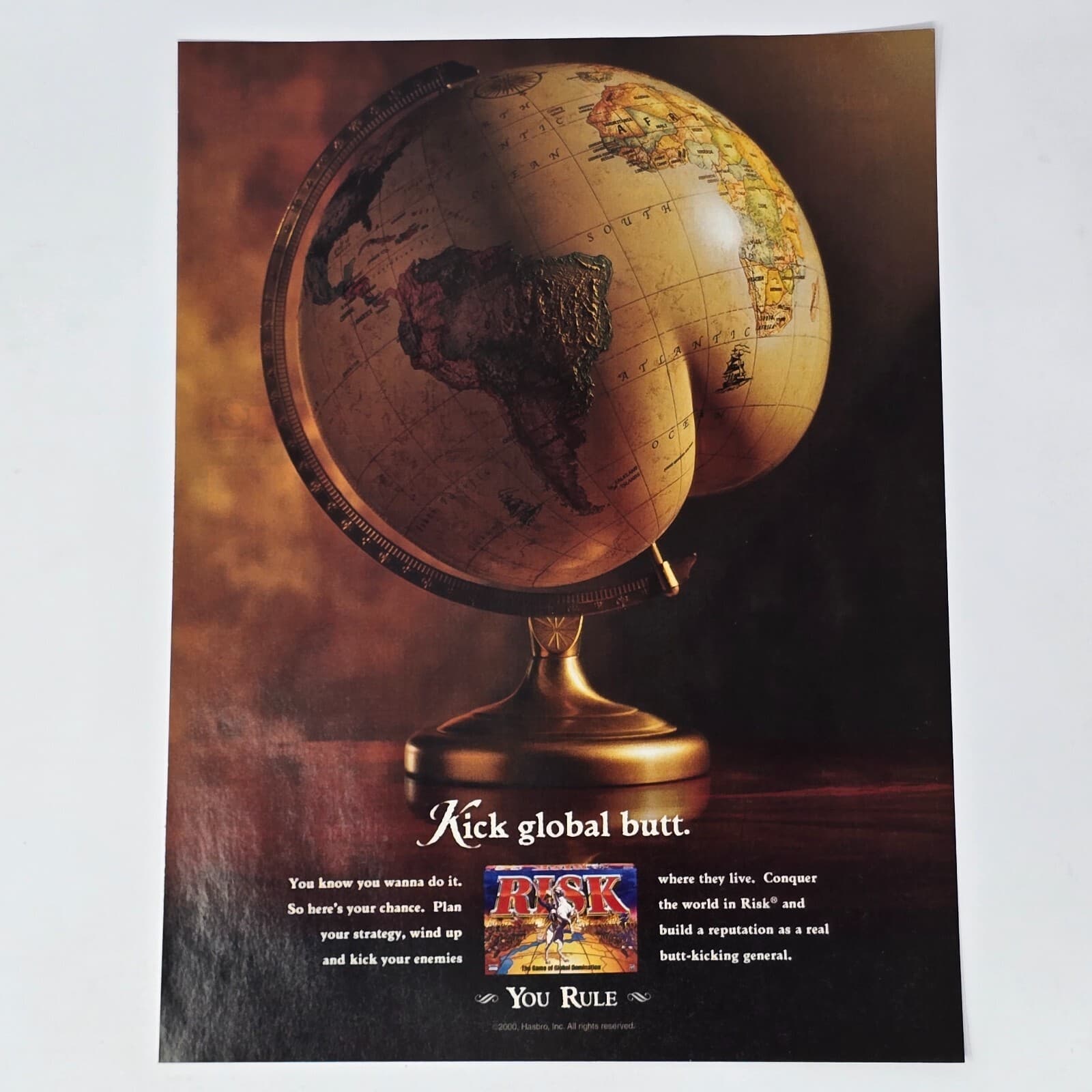 Risk Boardgame Kick Global Butt Print Ad/Poster Promo Art