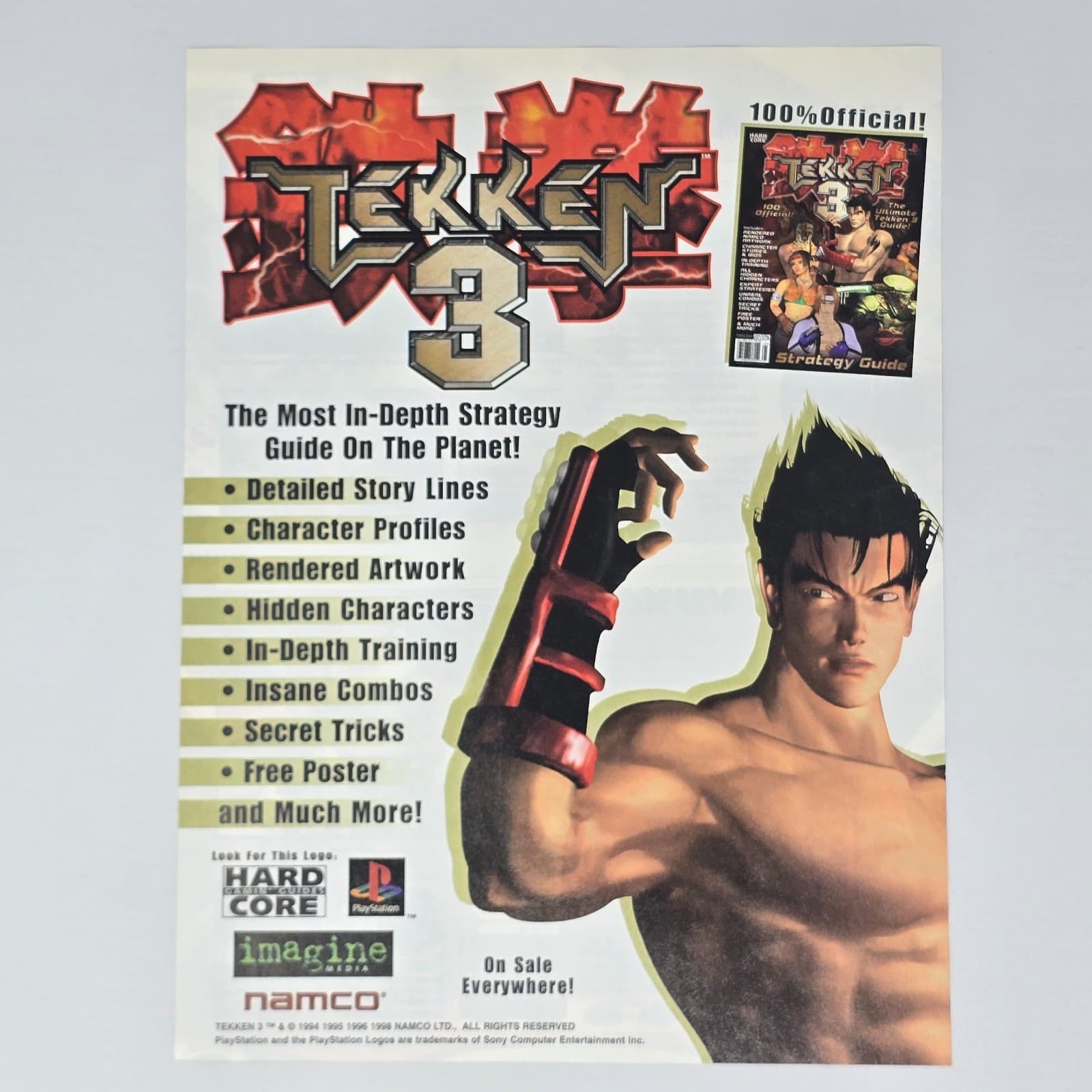 Tekken 3 PlayStation 1 PS1 Detailed Story Lines Print Ad/Poster