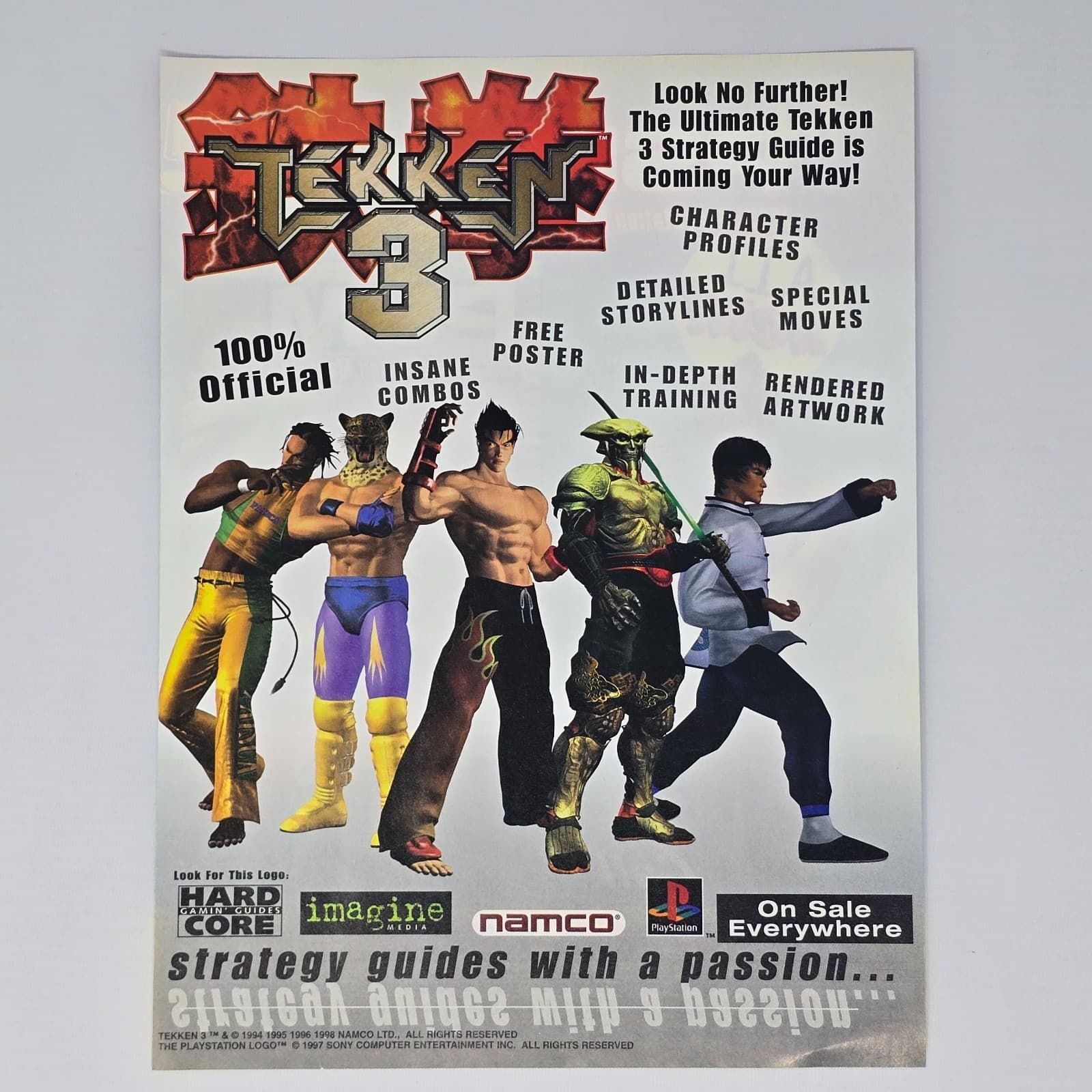 Tekken 3 PlayStation 1 PS1 Look No Further Print Ad/Poster