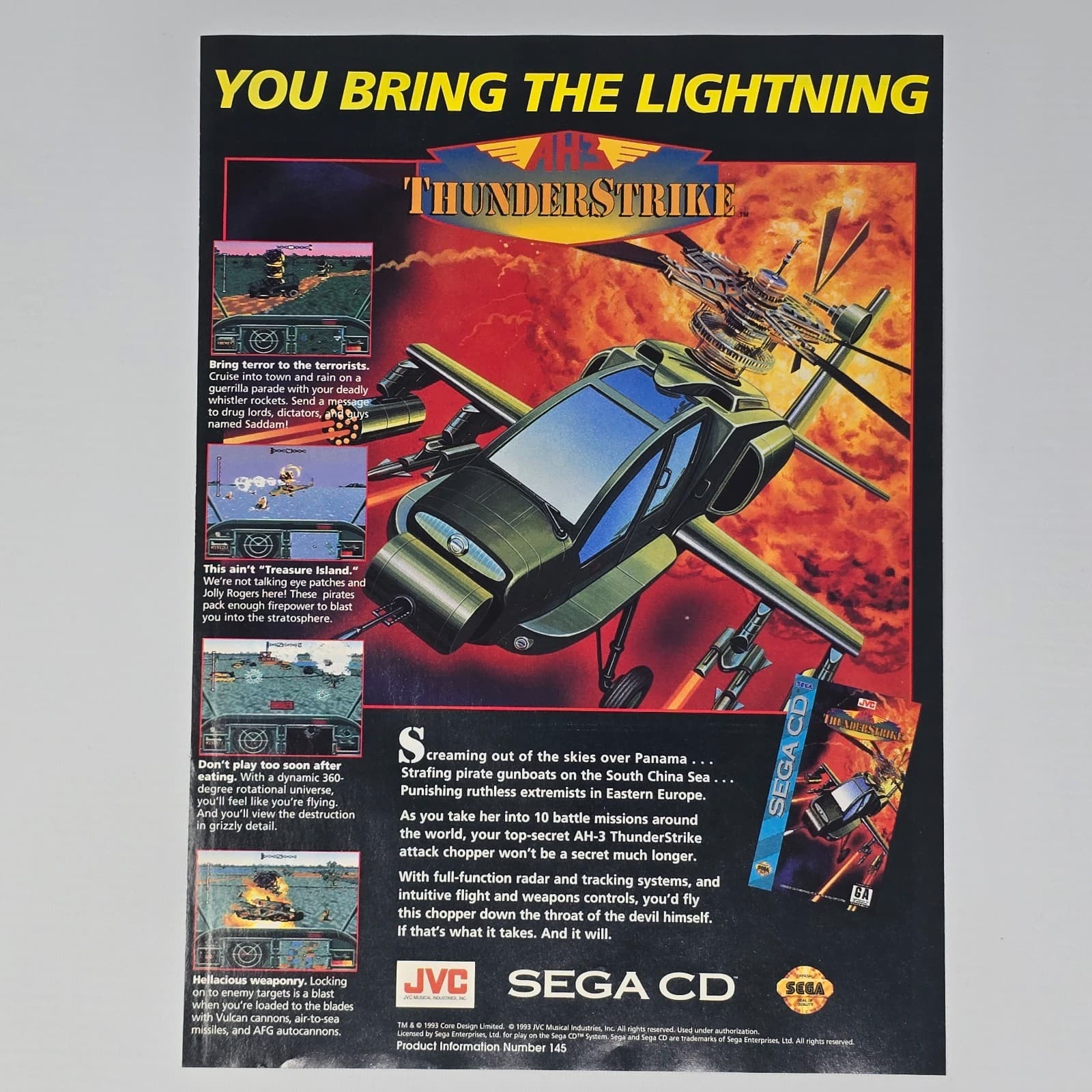 Thunderstrike Sega CD You Bring The Lightning Print Ad/Poster
