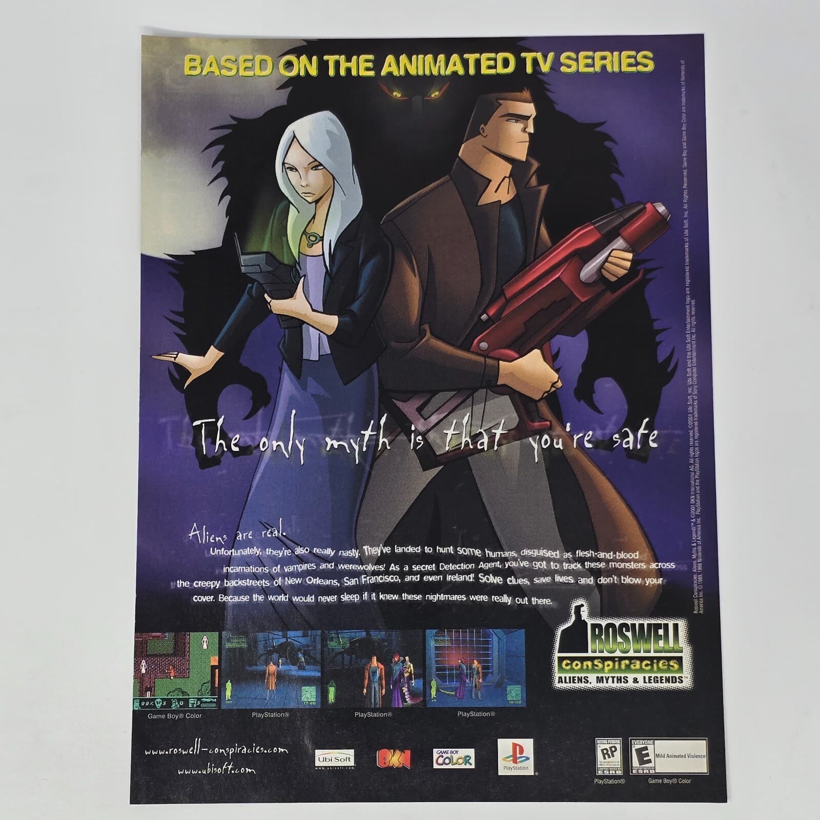 Roswell Conspiracies PlayStation 1 PS1 GameBoy Color Print Ad/Poster Promo Art