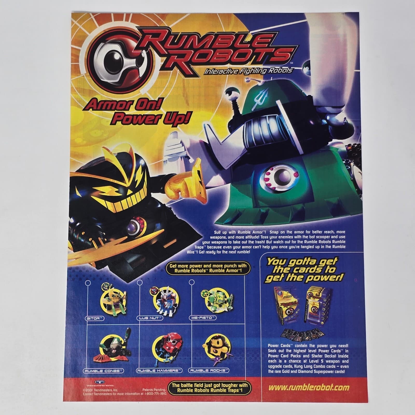 Rumble Robots Interactive Fighting Robots Power Cards Print Ad/Poster Promo Art