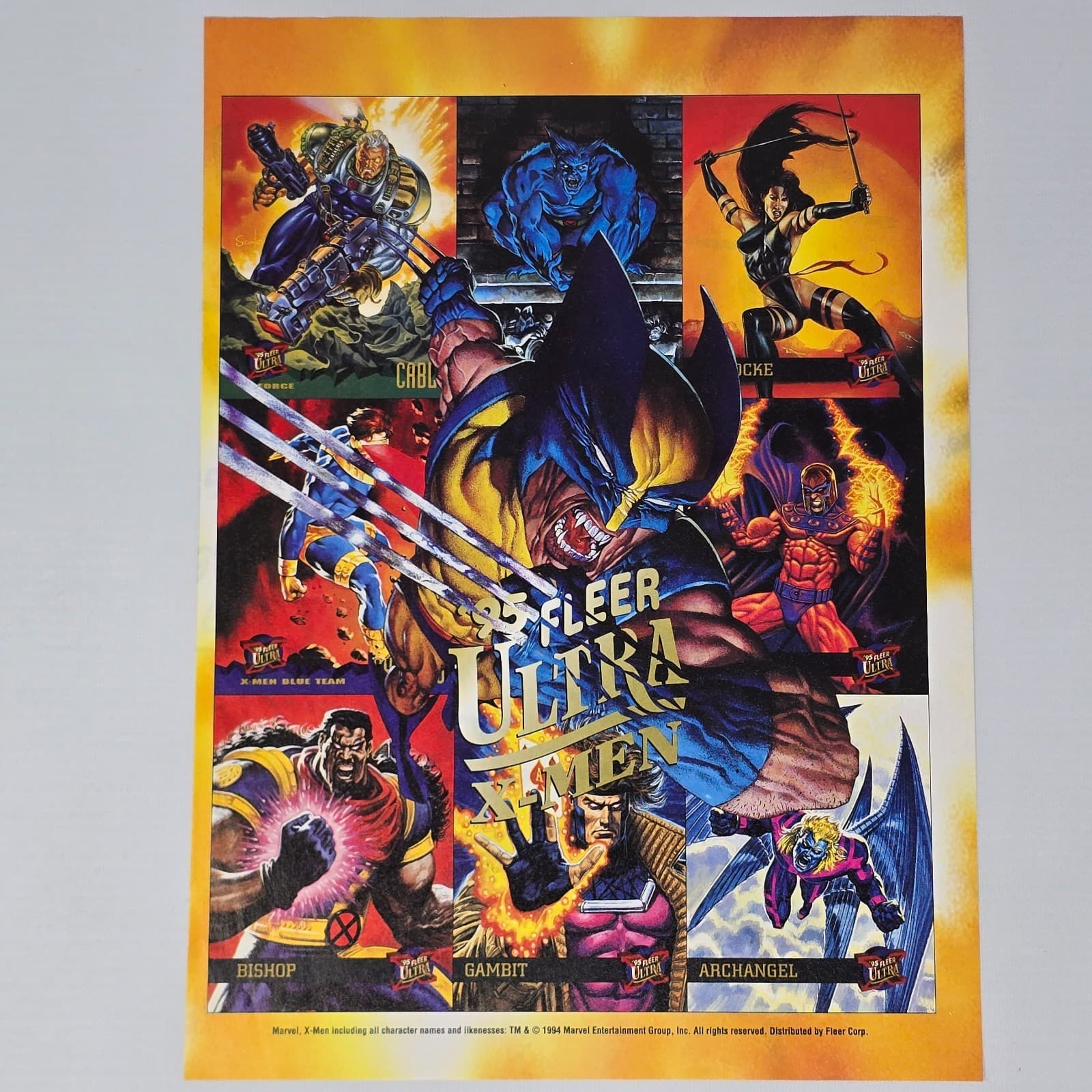 X-Men 95 Fleer Ultra Trading Cards Gambit Print Ad/Poster