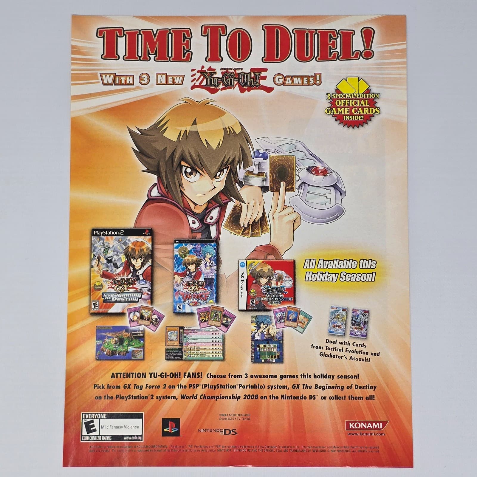 Yu-Gi-Oh Holiday Release PS2 PSP NDS Time To Duel Print Ad/Poster
