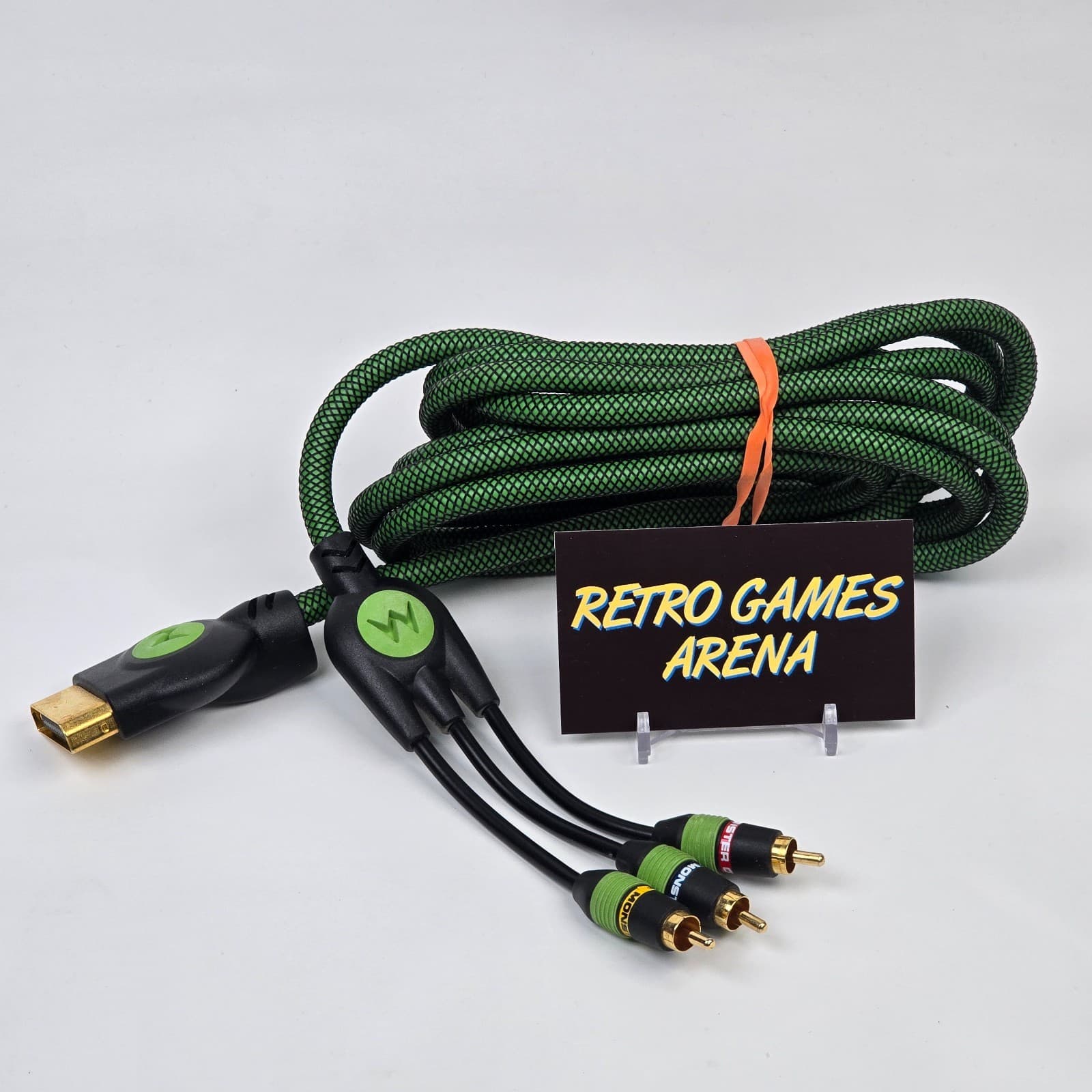 Original Xbox Monster Brand RCA Audio/Video Cable Gold Tip AV Cord TESTED