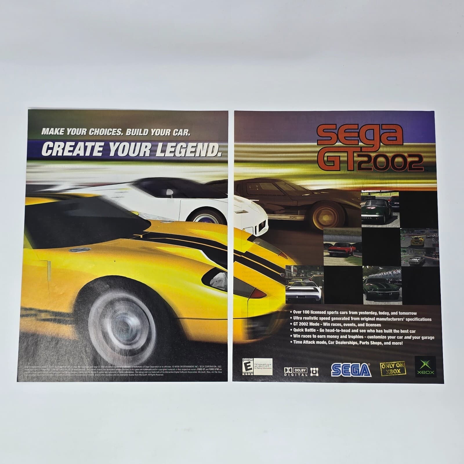 Sega GT 2002 Microsoft Xbox Legend Print Ad/Poster Promo Art