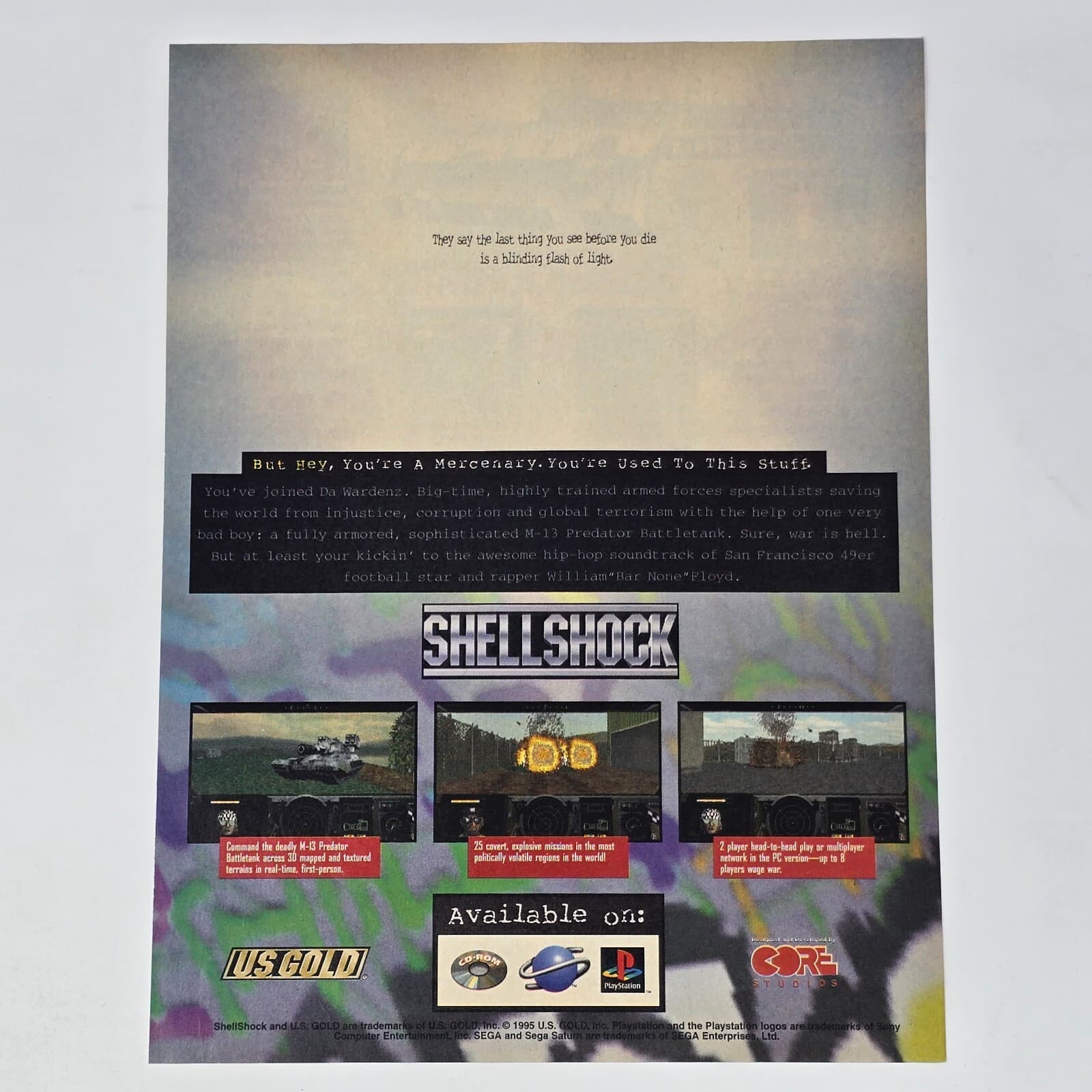 ShellShock Sega Saturn Sony PlayStation 1 PS1 PC Flash Print Ad/Poster Promo Art