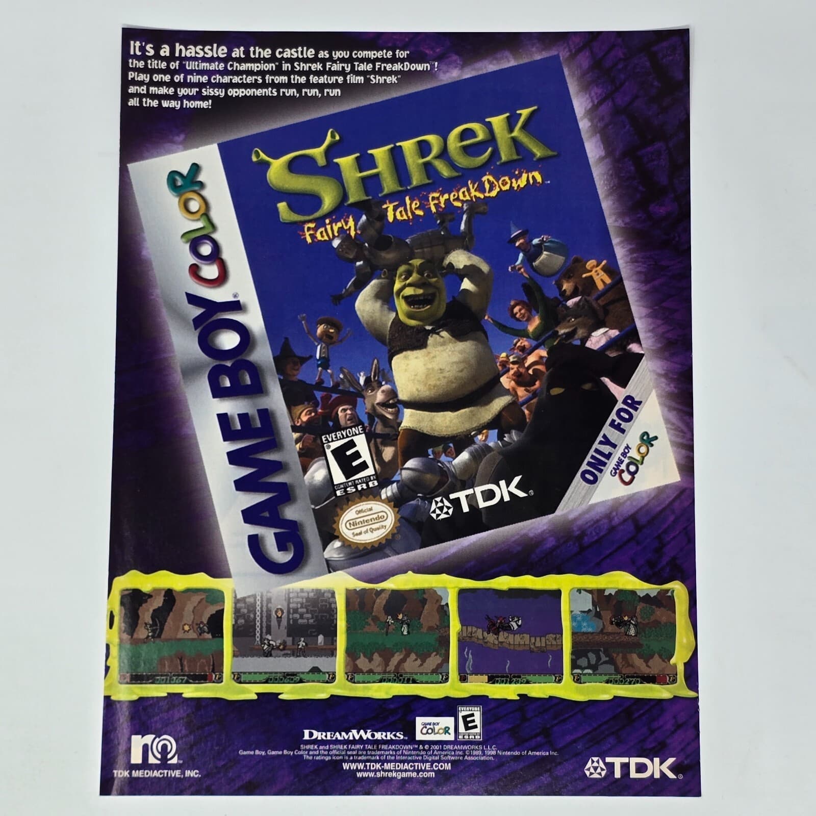 Shrek Fairy Tale Freakdown Nintendo GameBoy Color Print Ad/Poster Promo Art