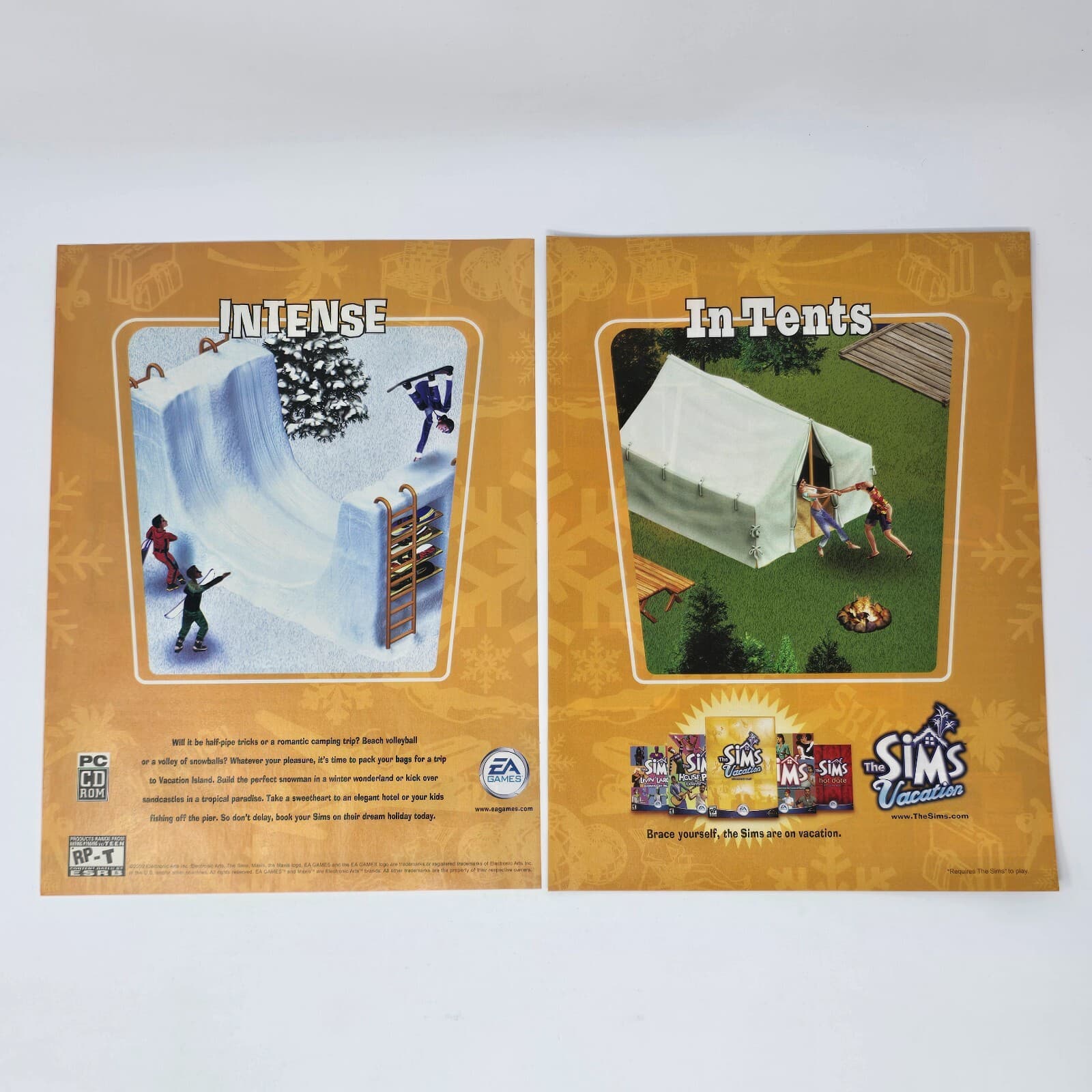 The Sims Vacation PC Intense In Tents Print Ad/Poster Promo Art