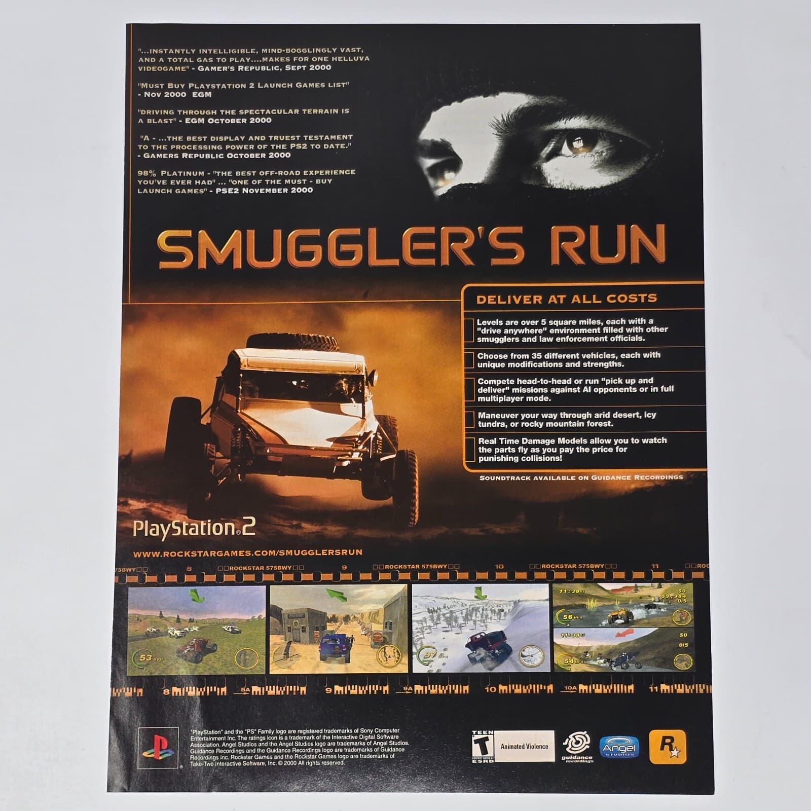 Smuggler's Run 2 Hostile Territory PlayStation 2 PS2 Print Ad/Poster Promo Art