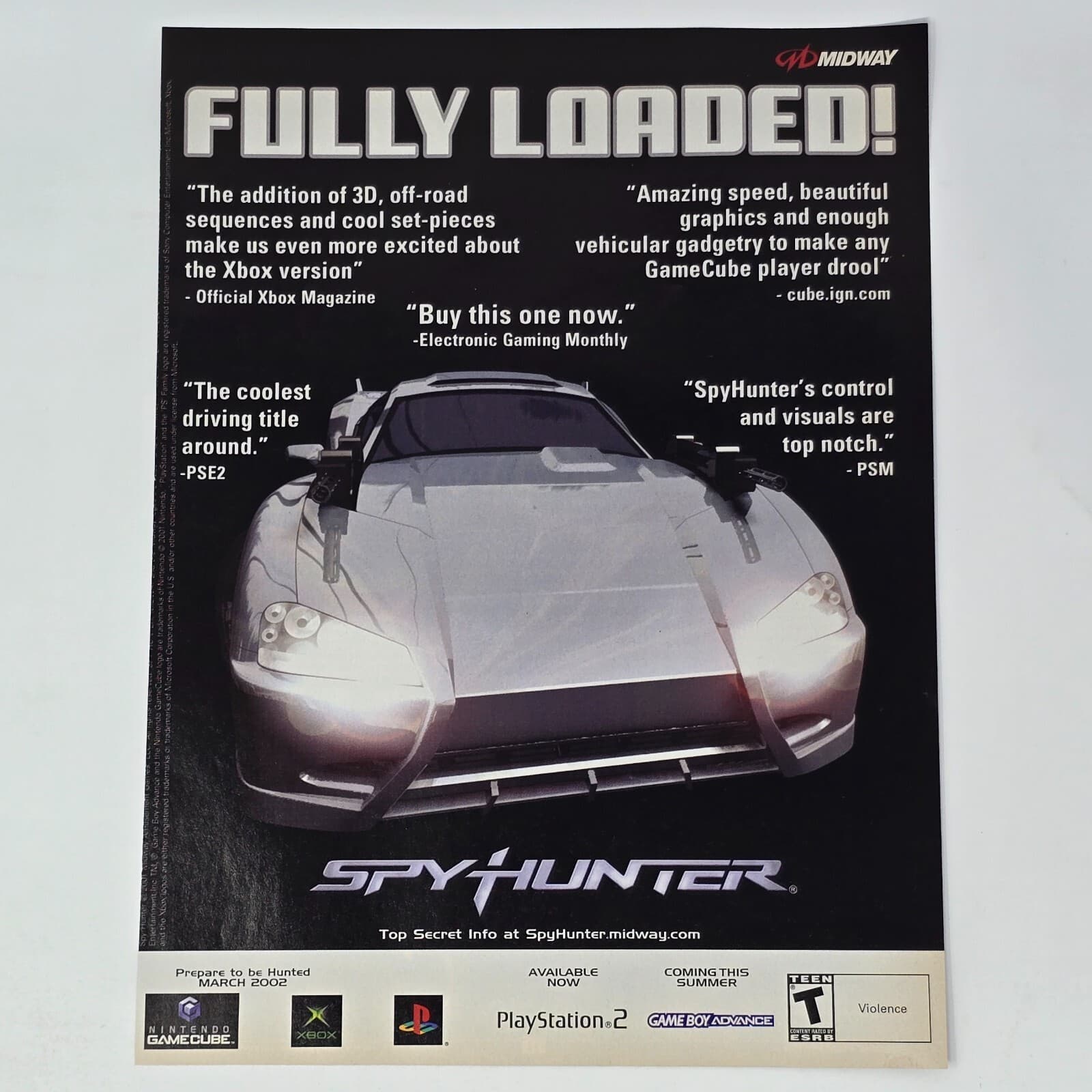 Spy Hunter GameCube Xbox PS2 GameBoy Advance Loaded Print Ad/Poster Promo Art