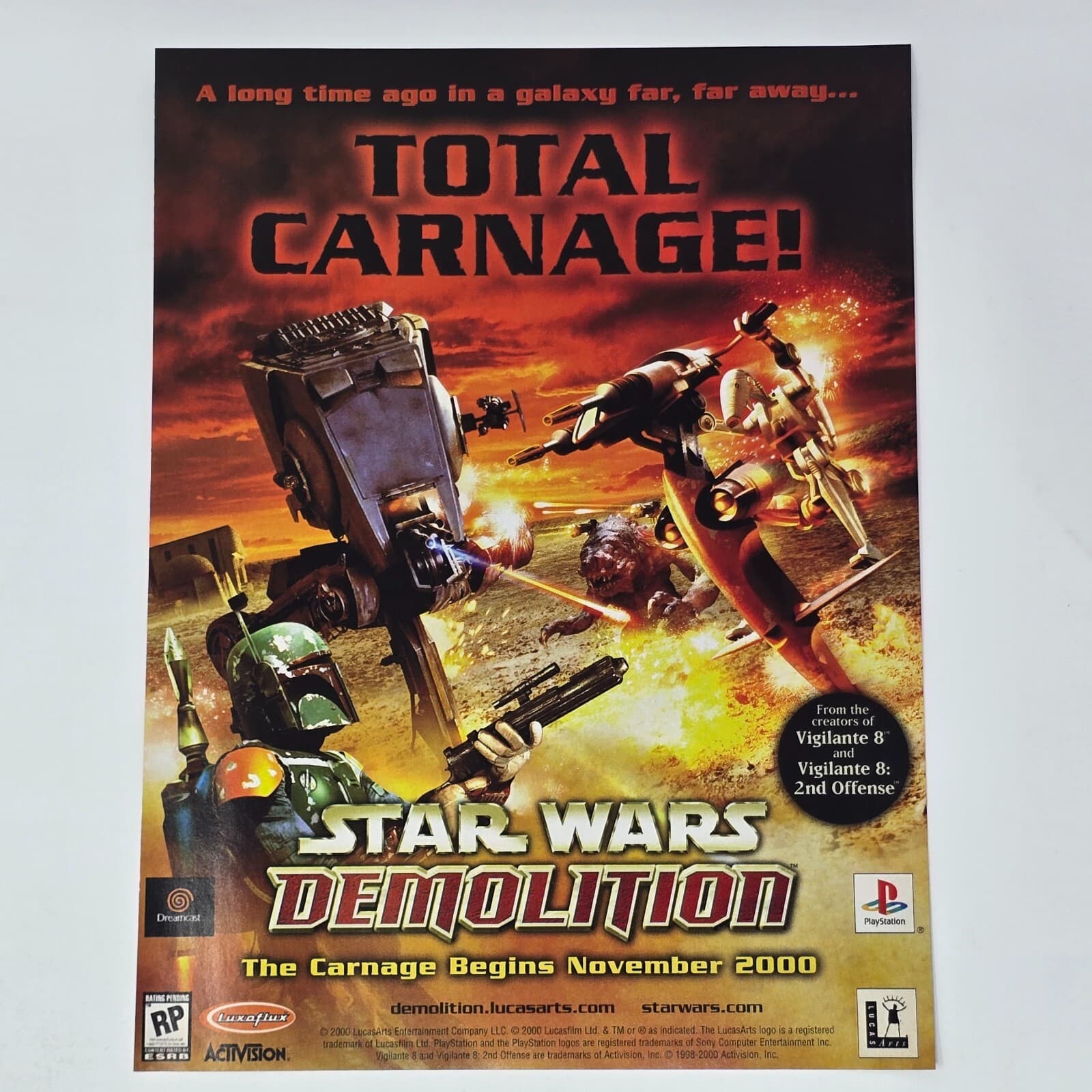 Star Wars Demolition Sega Dreamcast PlayStation 1 PS1 Print Ad/Poster Promo Art