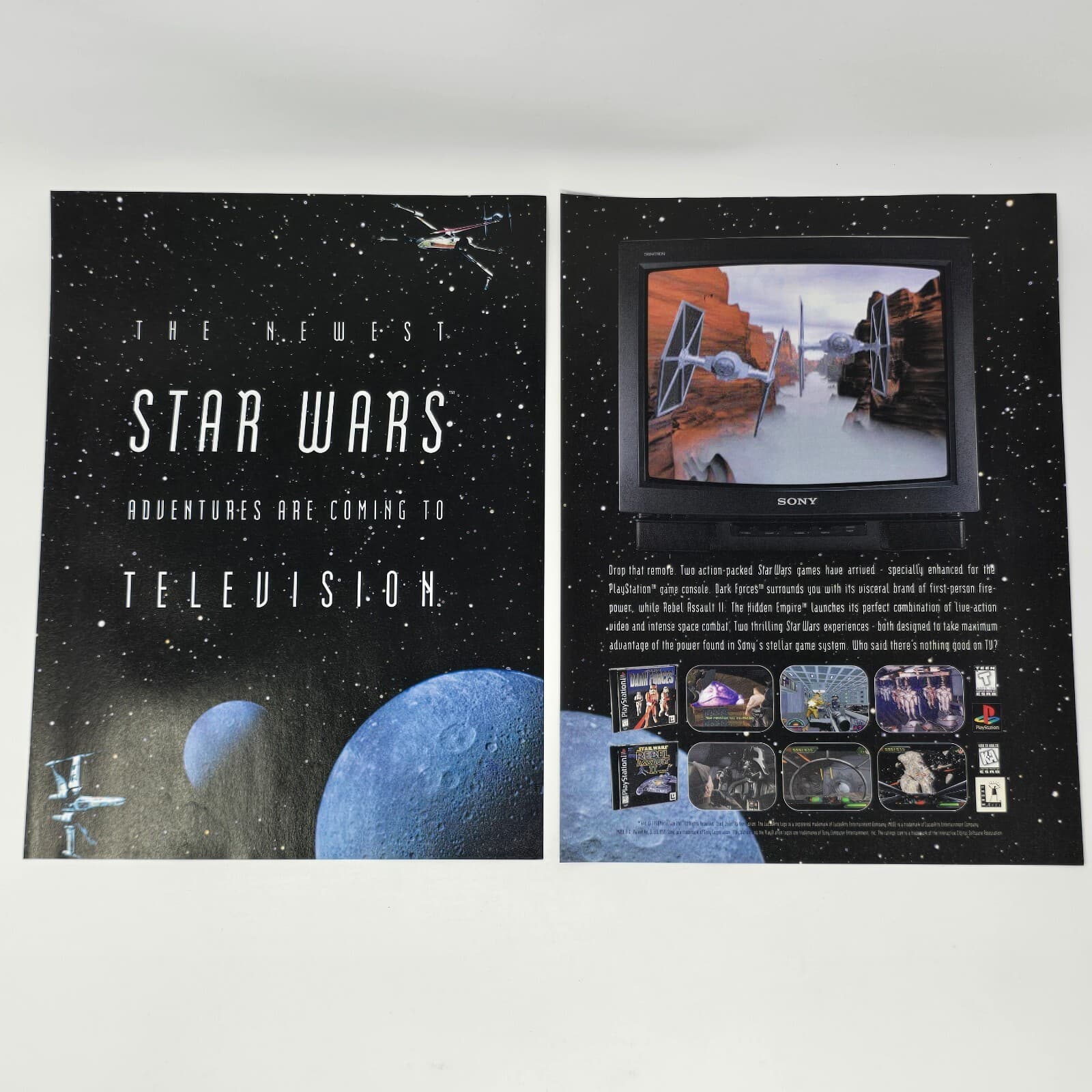 Star Wars Dark Forces Rebel Assault II 2 PlayStation 1 Print Ad/Poster Promo Art