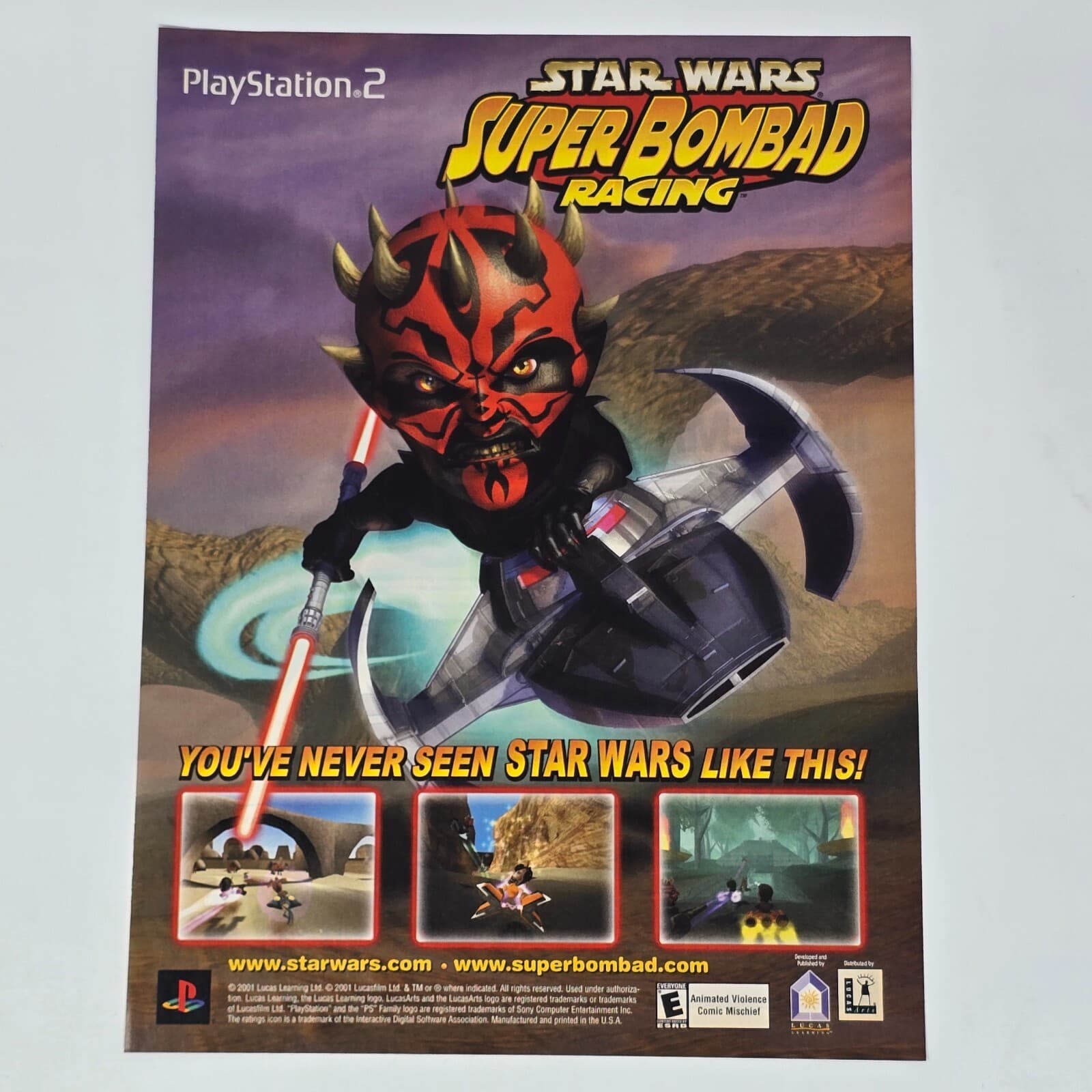 Star Wars Super Bombad Racing Sony PS2 Screenshots Print Ad/Poster Promo Art