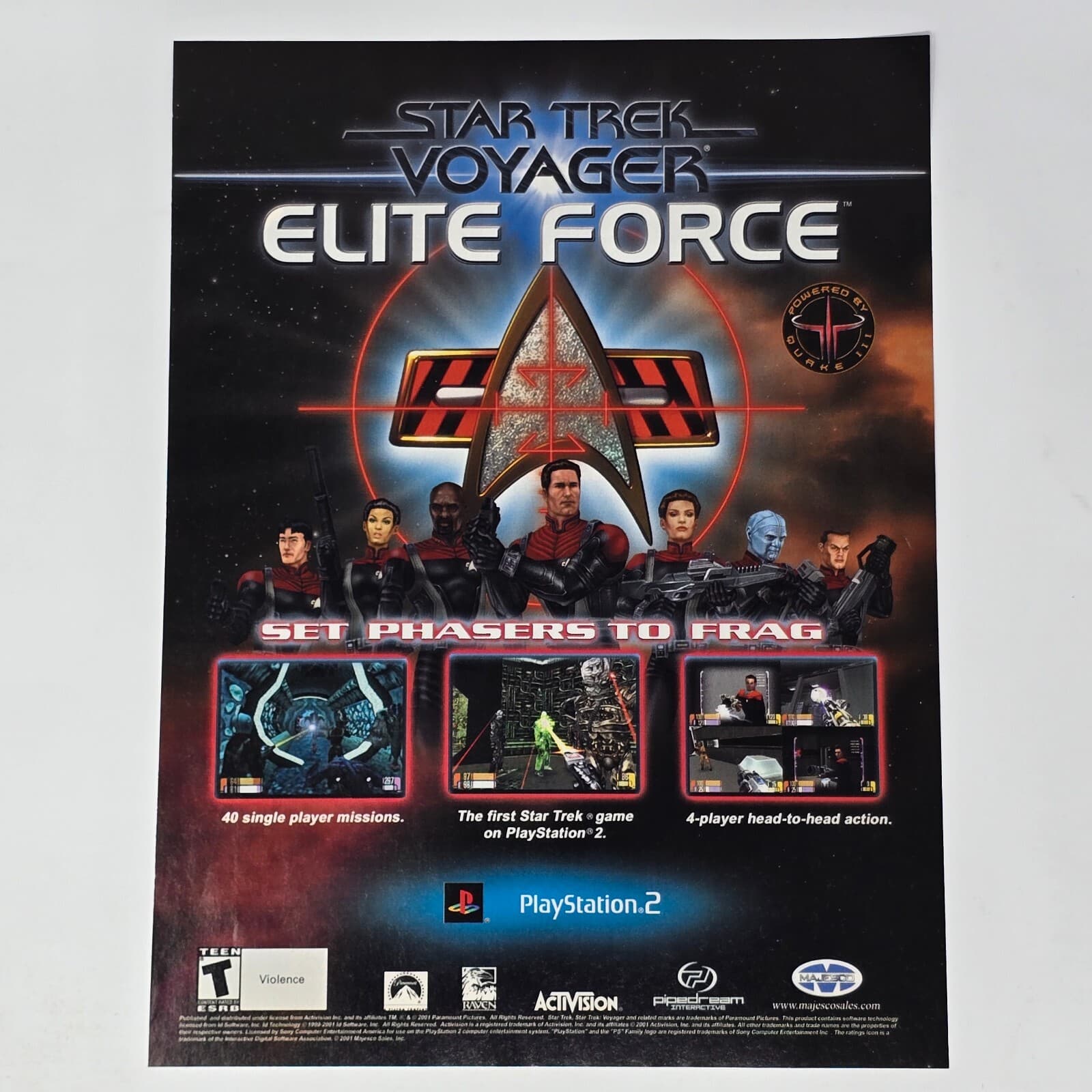 Star Trek Elite Force Sony PlayStation 2 PS2 Phasers Print Ad/Poster Promo Art