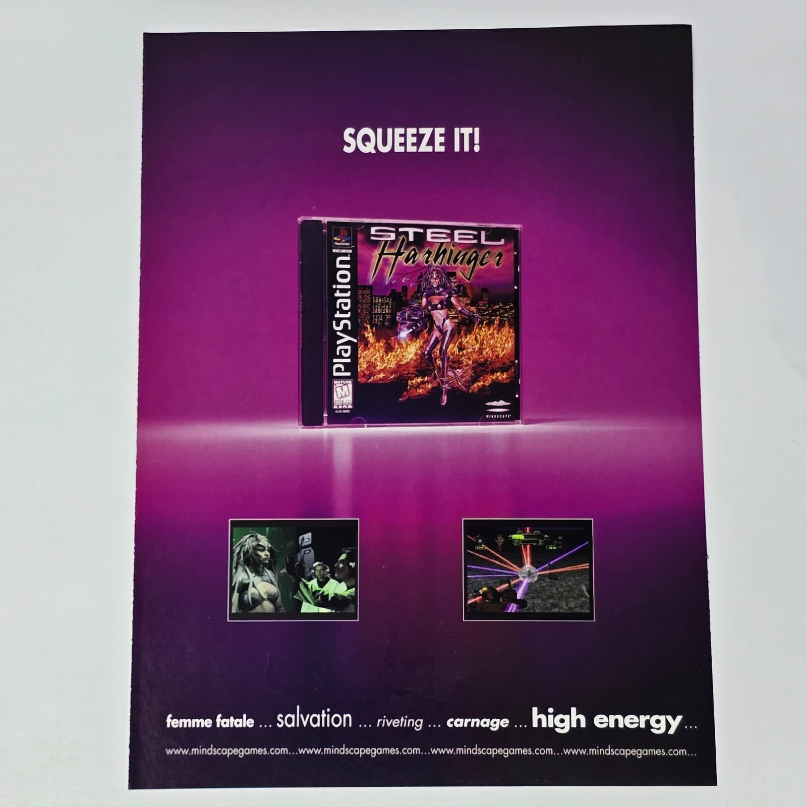 Steel Harbinger Sony PlayStation 1 PS1 Squeeze It! Print Ad/Poster Promo Art