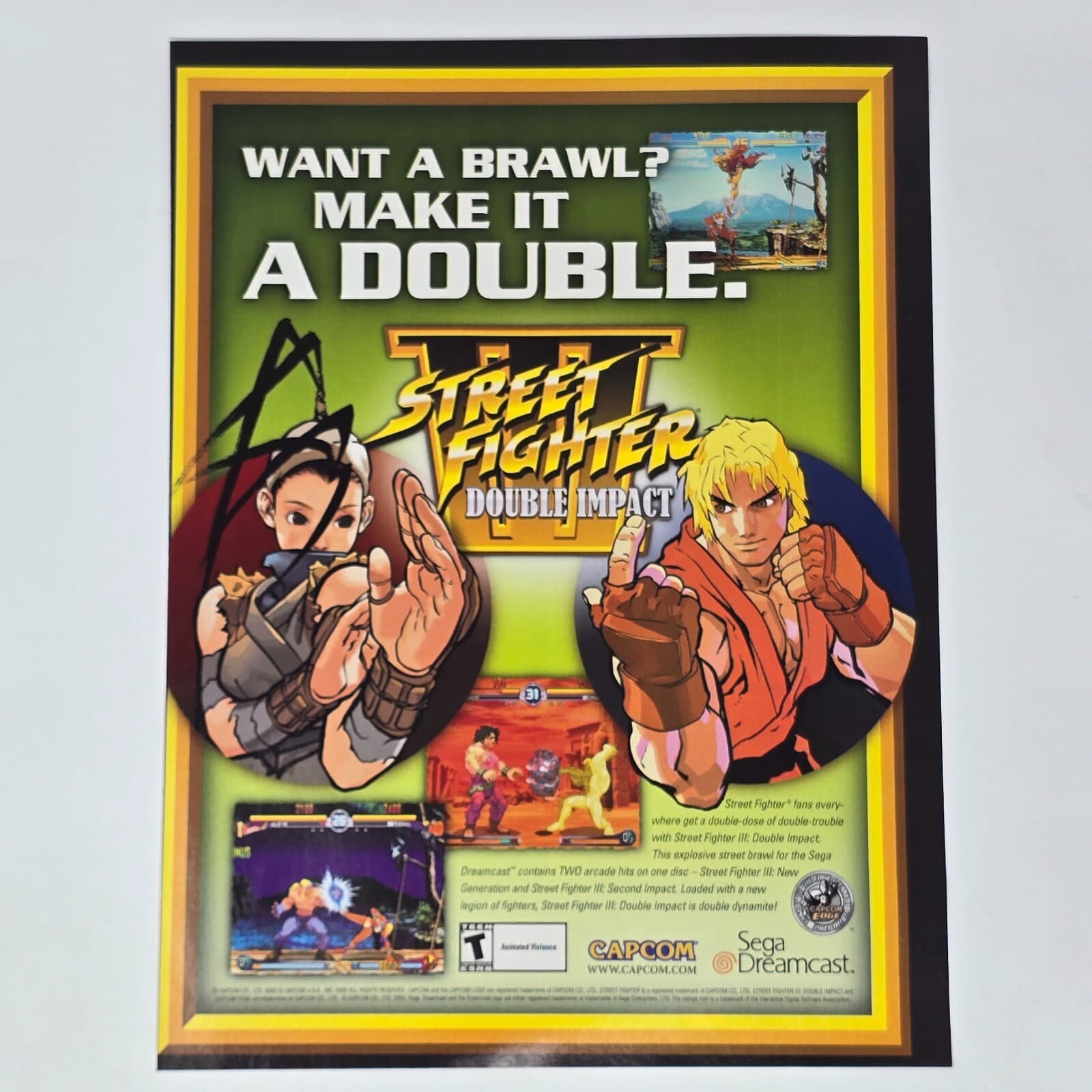 Street Fighter III 3 Double Impact Sega Dreamcast Print Ad/Poster Promo Art