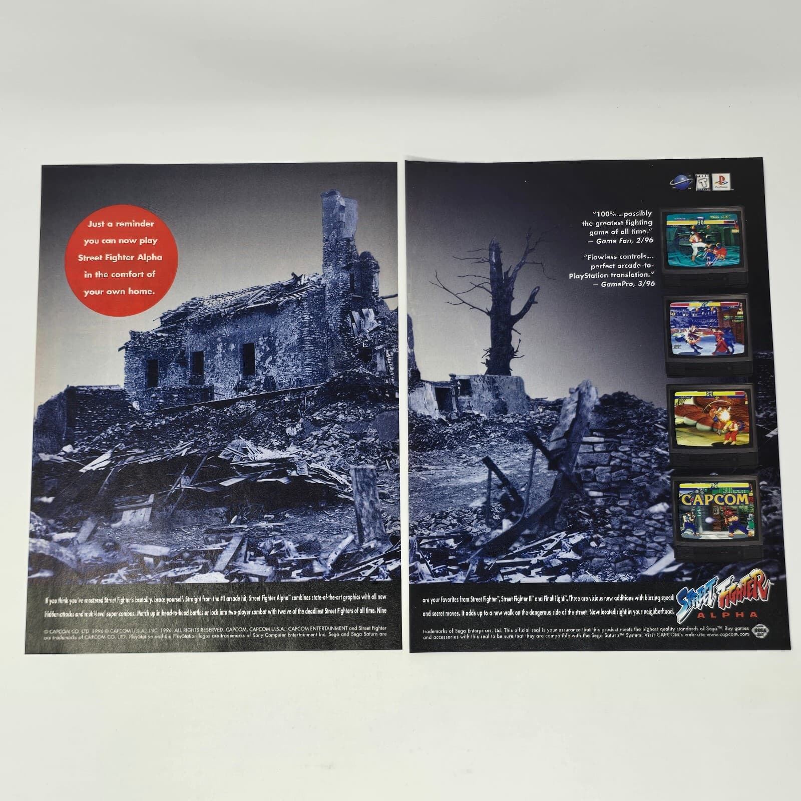 Street Fighter Alpha Sega Saturn Sony PS1 Comfort Print Ad/Poster Promo Art