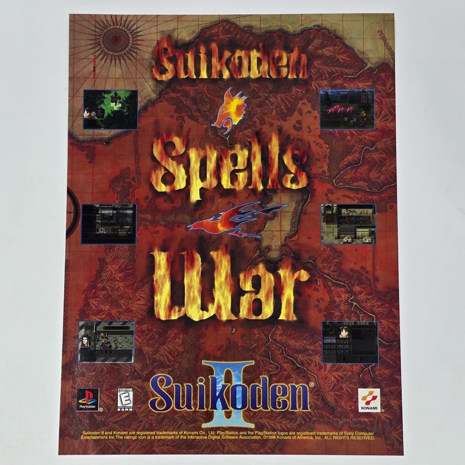 Suikoden II 2 Sony PlayStation 1 PS1 Spells War Print Ad/Poster Promo Art