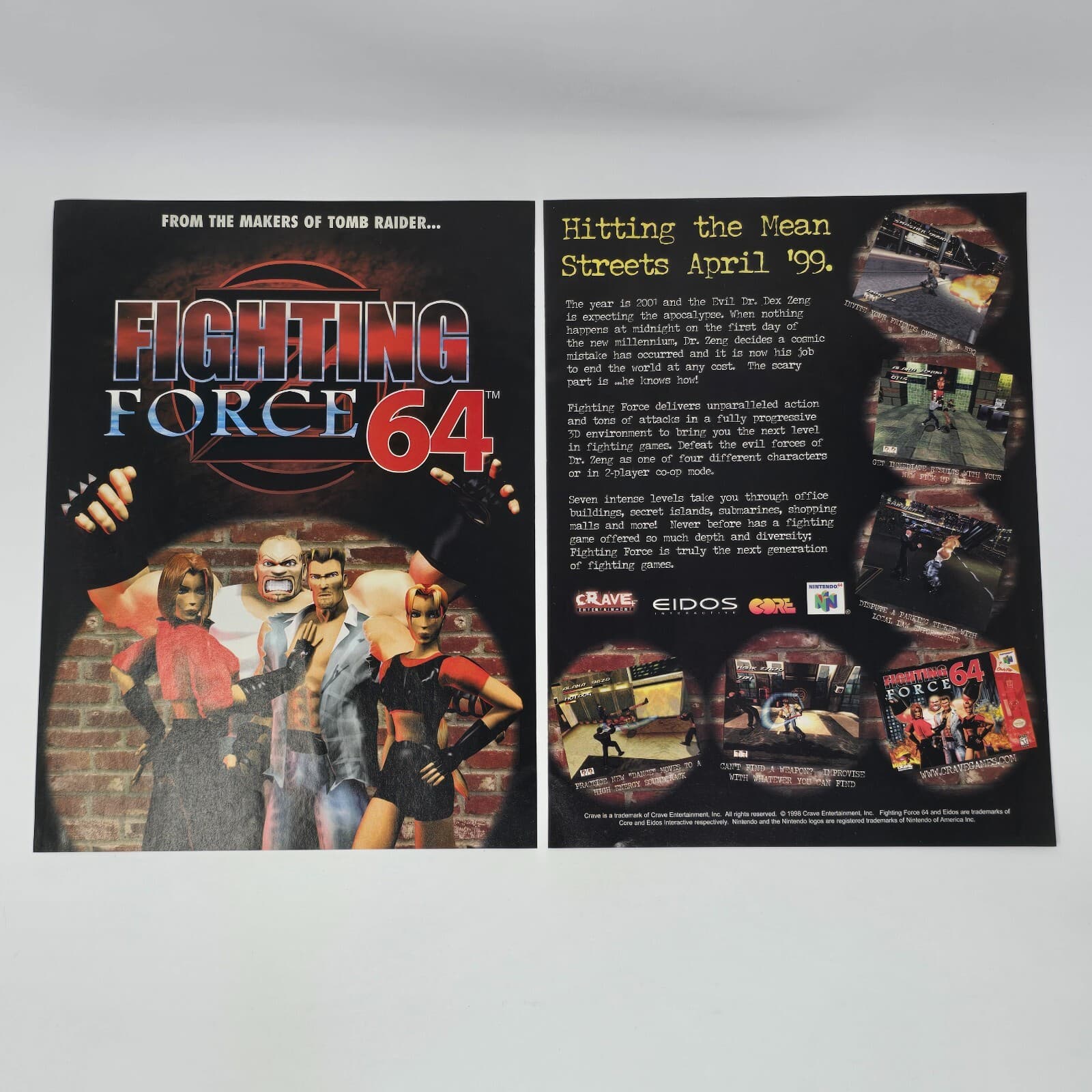 Fighting Force 64 Nintendo 64 N64 Mean Streets Print Ad/Poster Promo Art