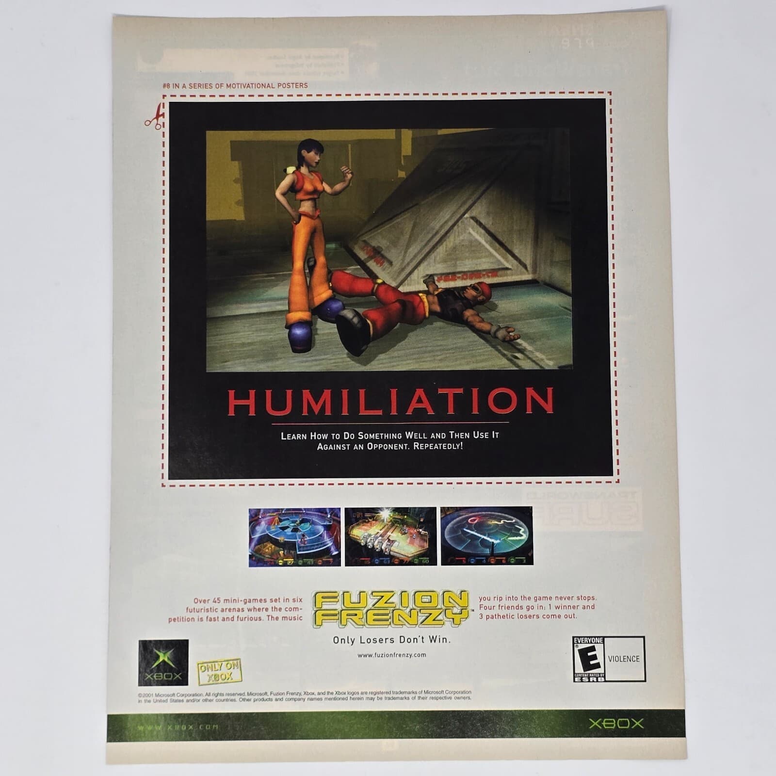 Fuzion Frenzy Microsoft Xbox Humiliation Print Ad/Poster Promo Art