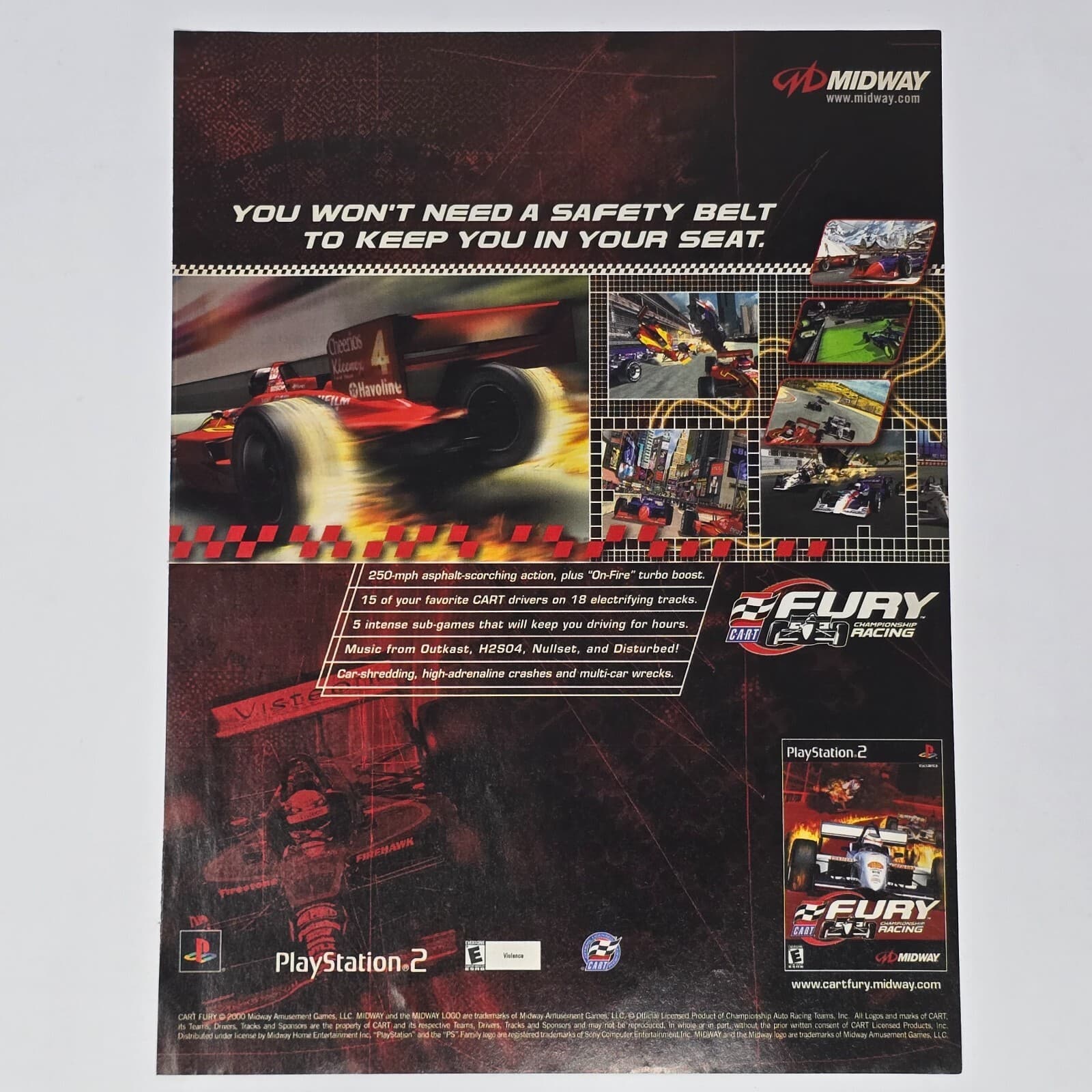 Fury Championship Racing PlayStation 2 PS2 Safety Belt Print Ad/Poster Promo Art