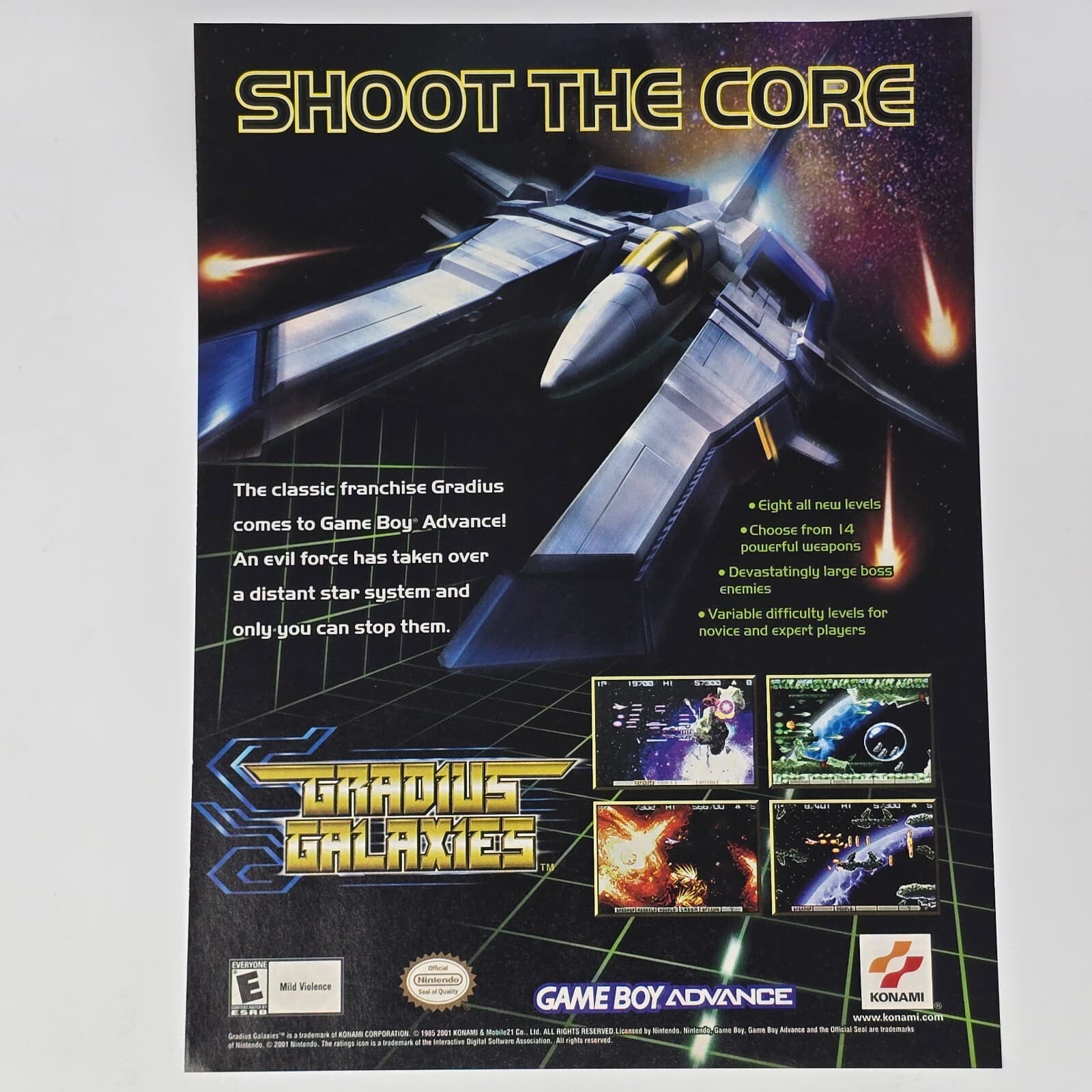 Gradius Galaxies Nintendo GameBoy Advance Shoot Print Ad/Poster Promo Art