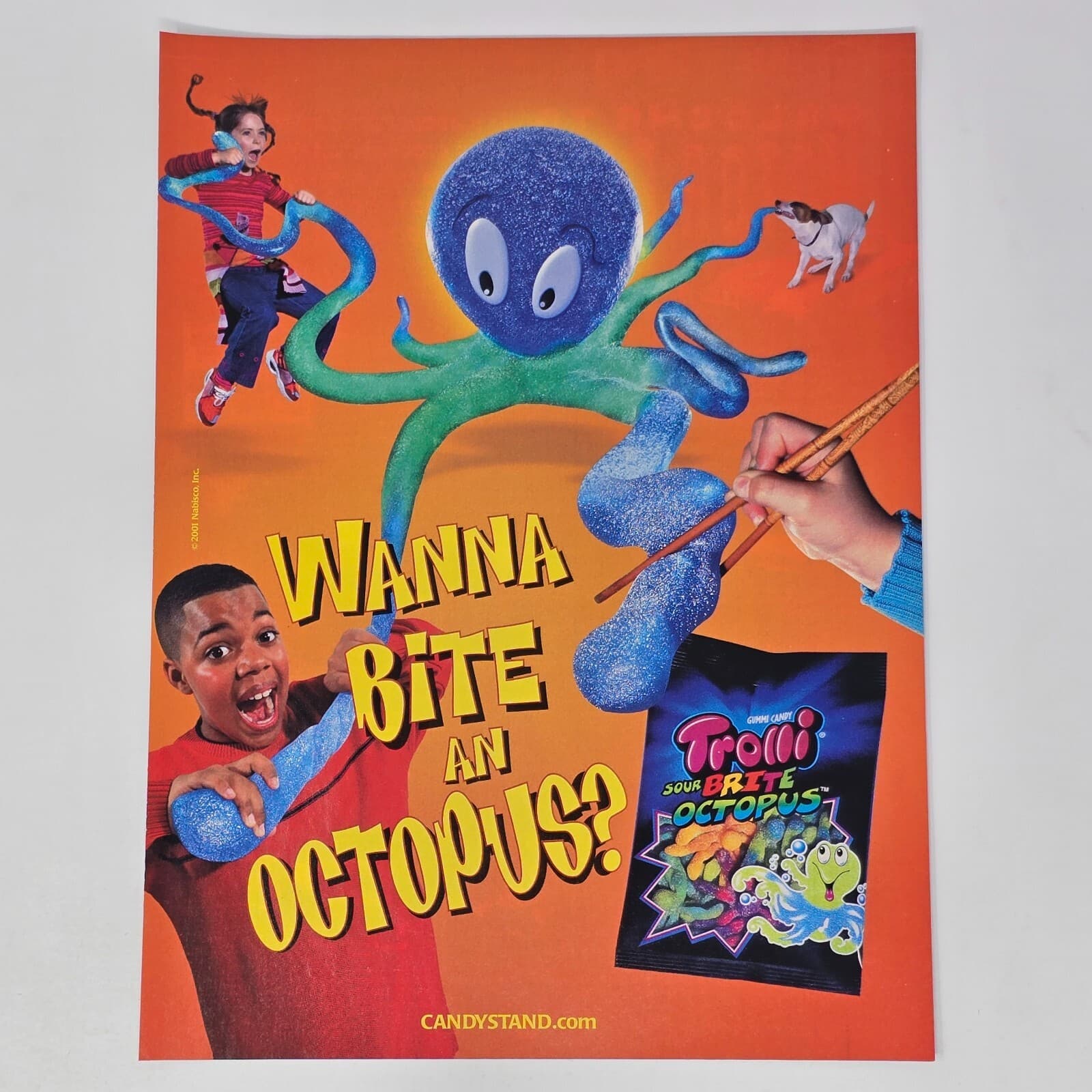Trolli Sour Brite Octopus Gummies Wanna Bite Print Ad/Poster Promo Art