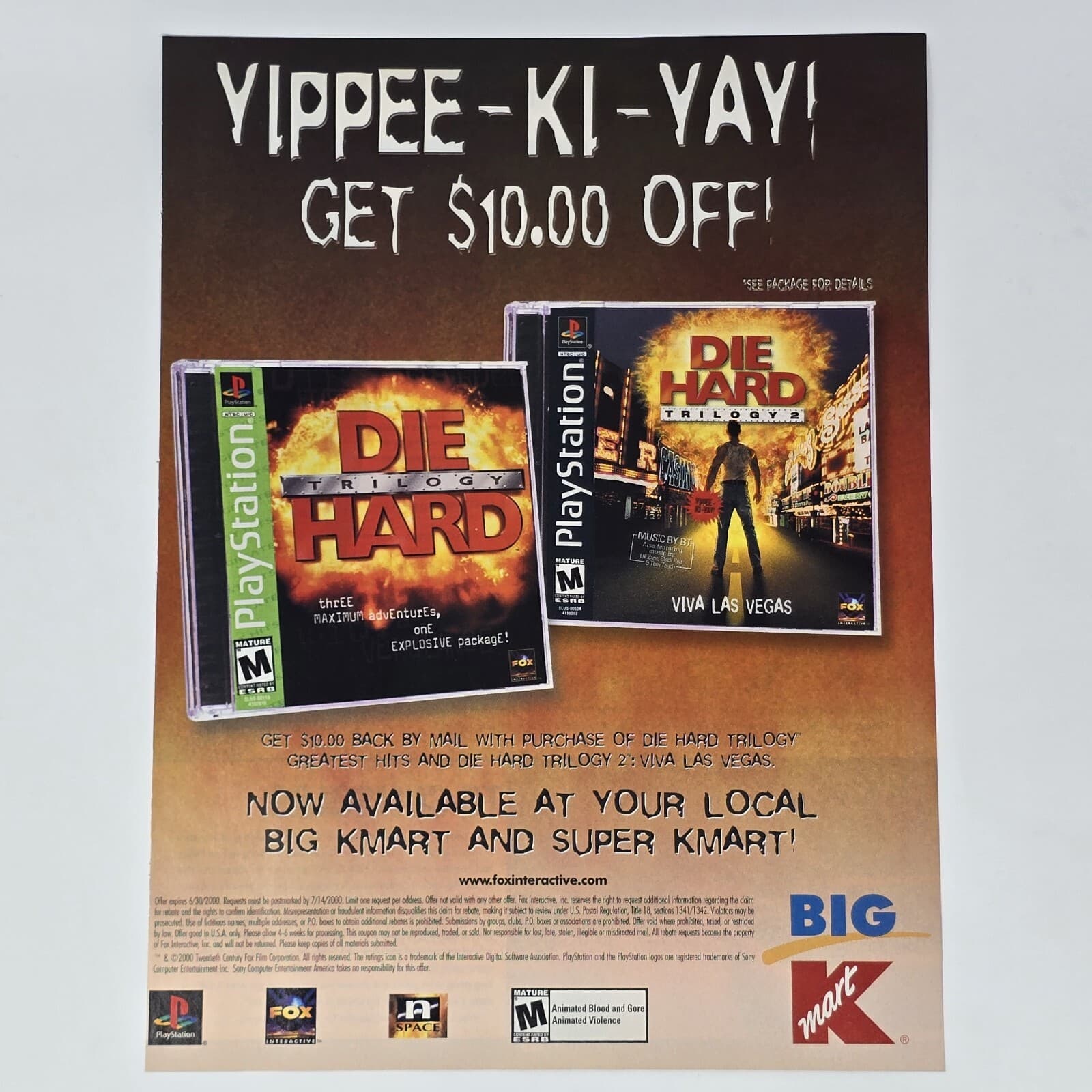 Die Hard Trilogy Sony PS1 Kmart Yippee-Ki-Yay Print Ad/Poster Official Promo Art