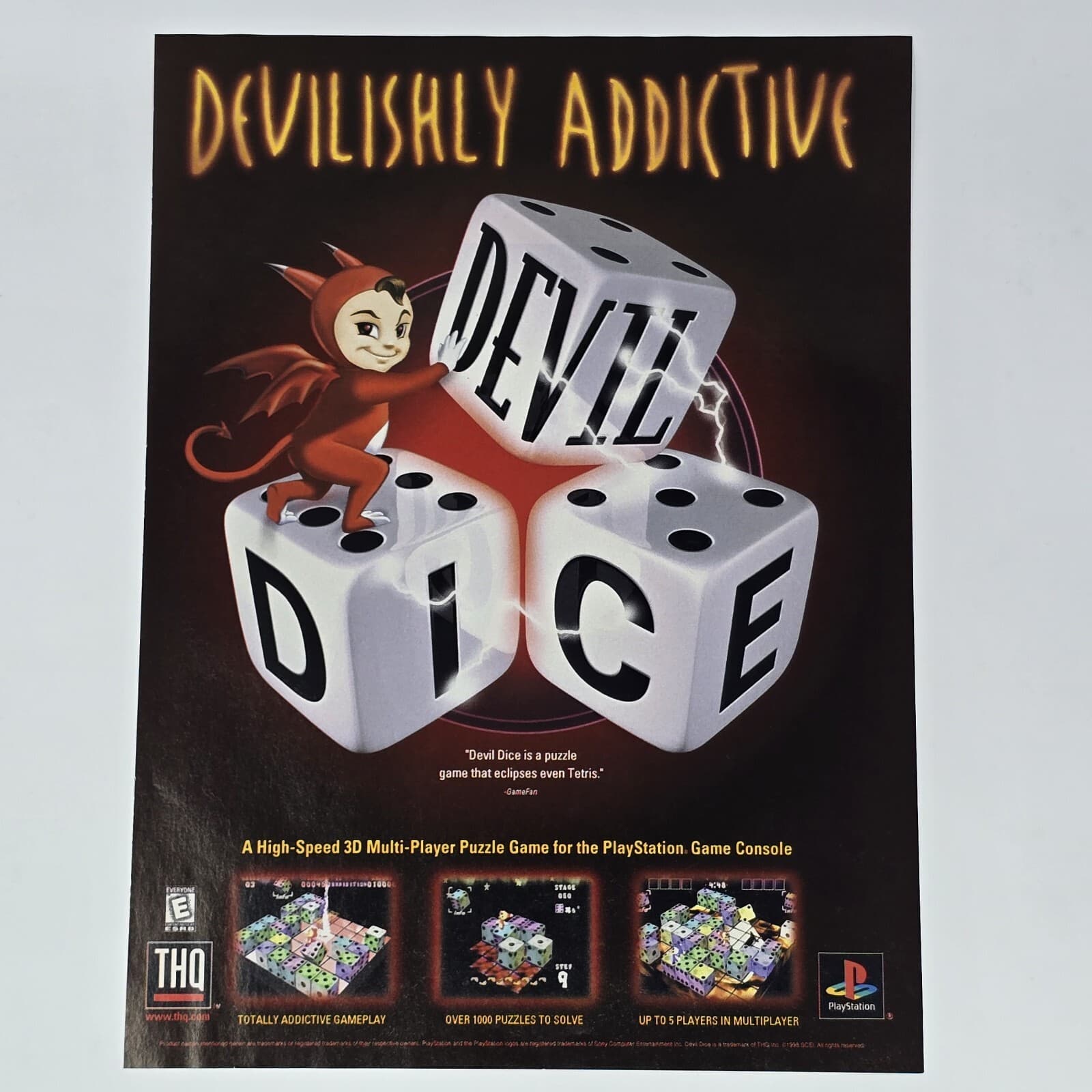 Devil Dice Sony PlayStation PS1 Devilishly Print Ad/Poster Official Promo Art