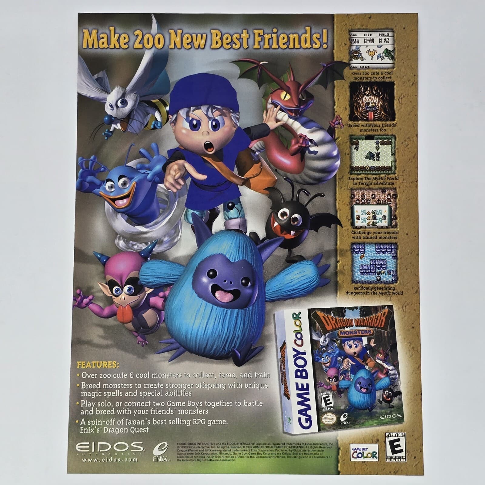 Dragon Warrior Monsters GameBoy Color Freinds Print Ad/Poster Official Promo Art