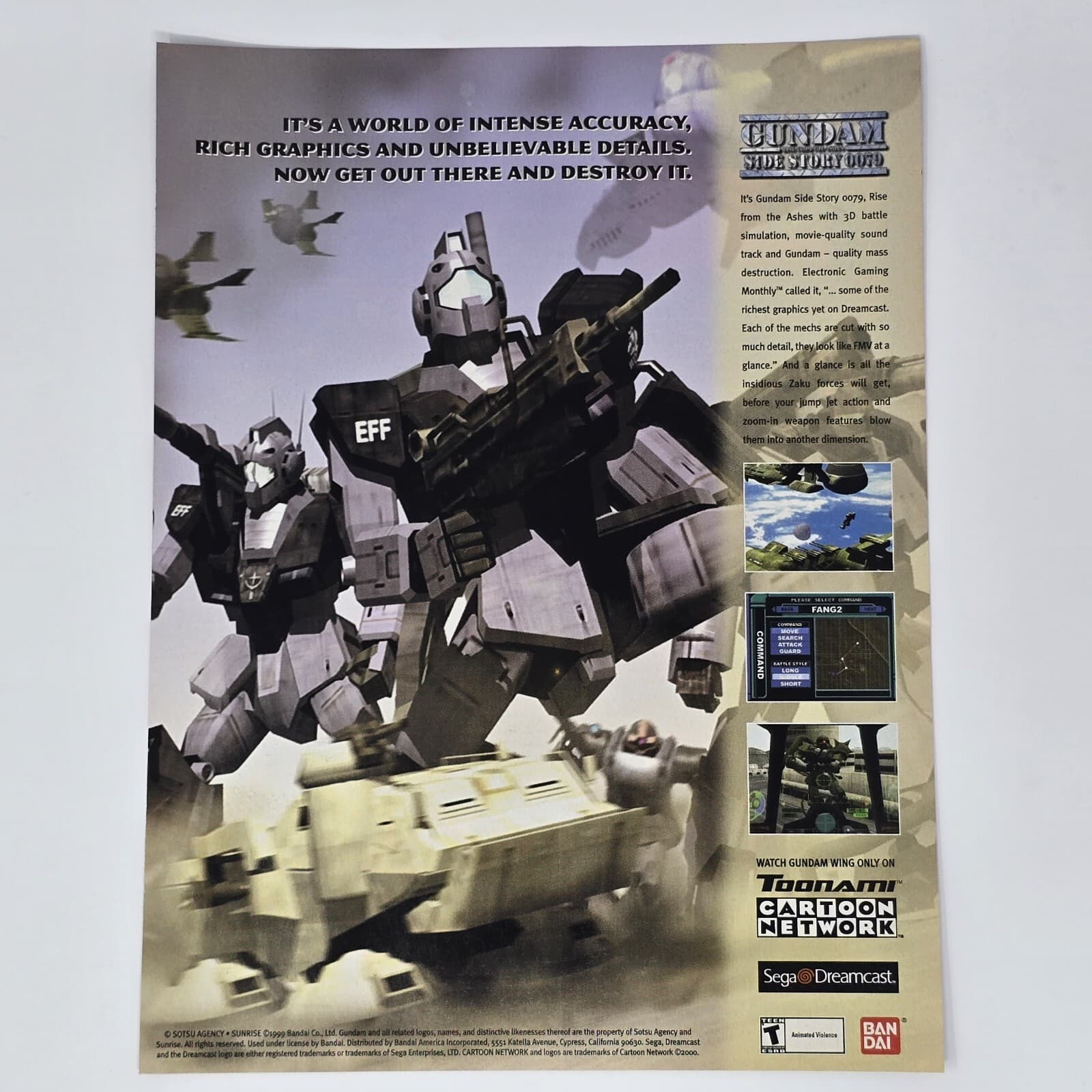 Gundam Side Story 0079 Sega Dreamcast Intense Print Ad/Poster Official Promo Art