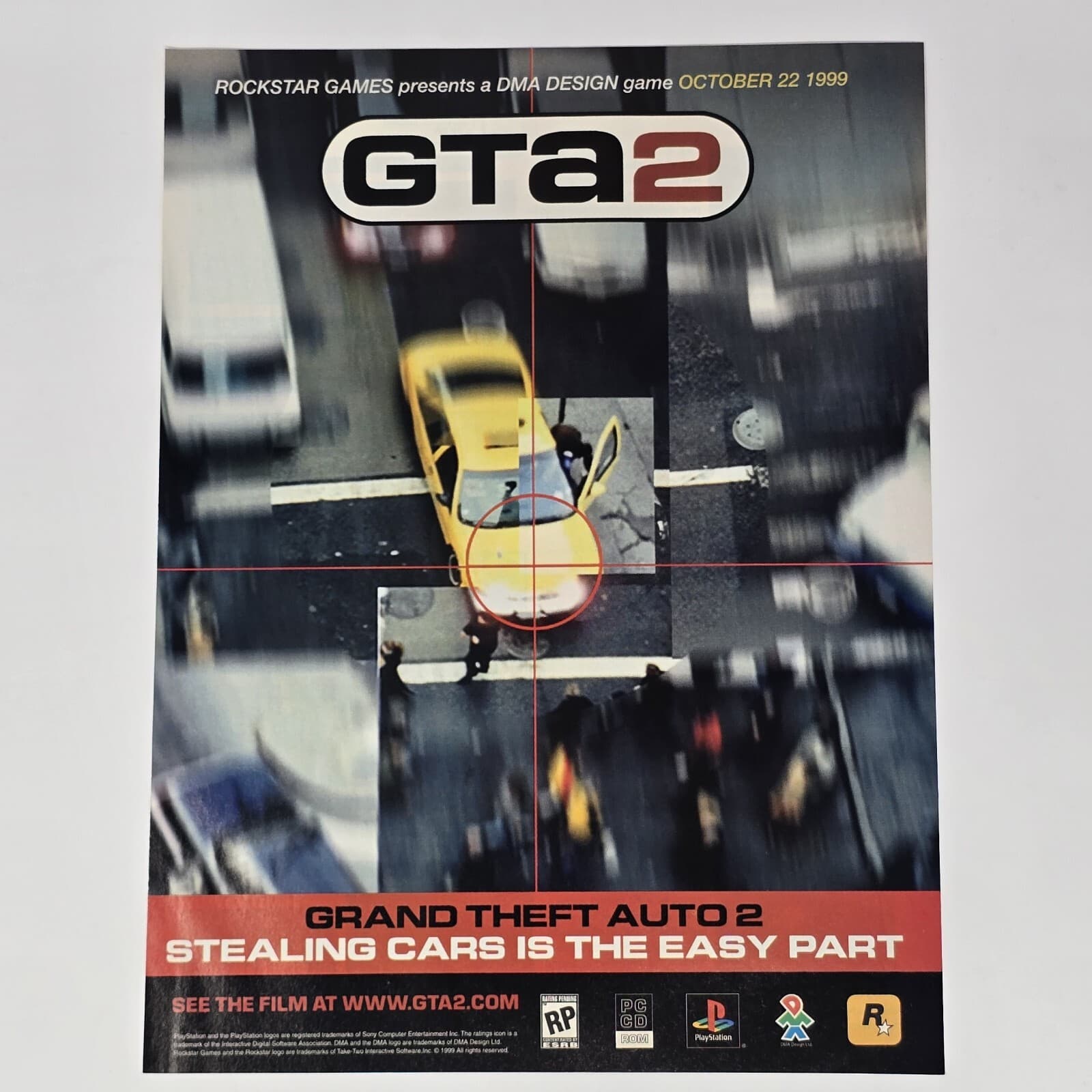Grand Theft Auto 2 GTA2 PC PS1 Stealing Cars Print Ad/Poster Official Promo Art