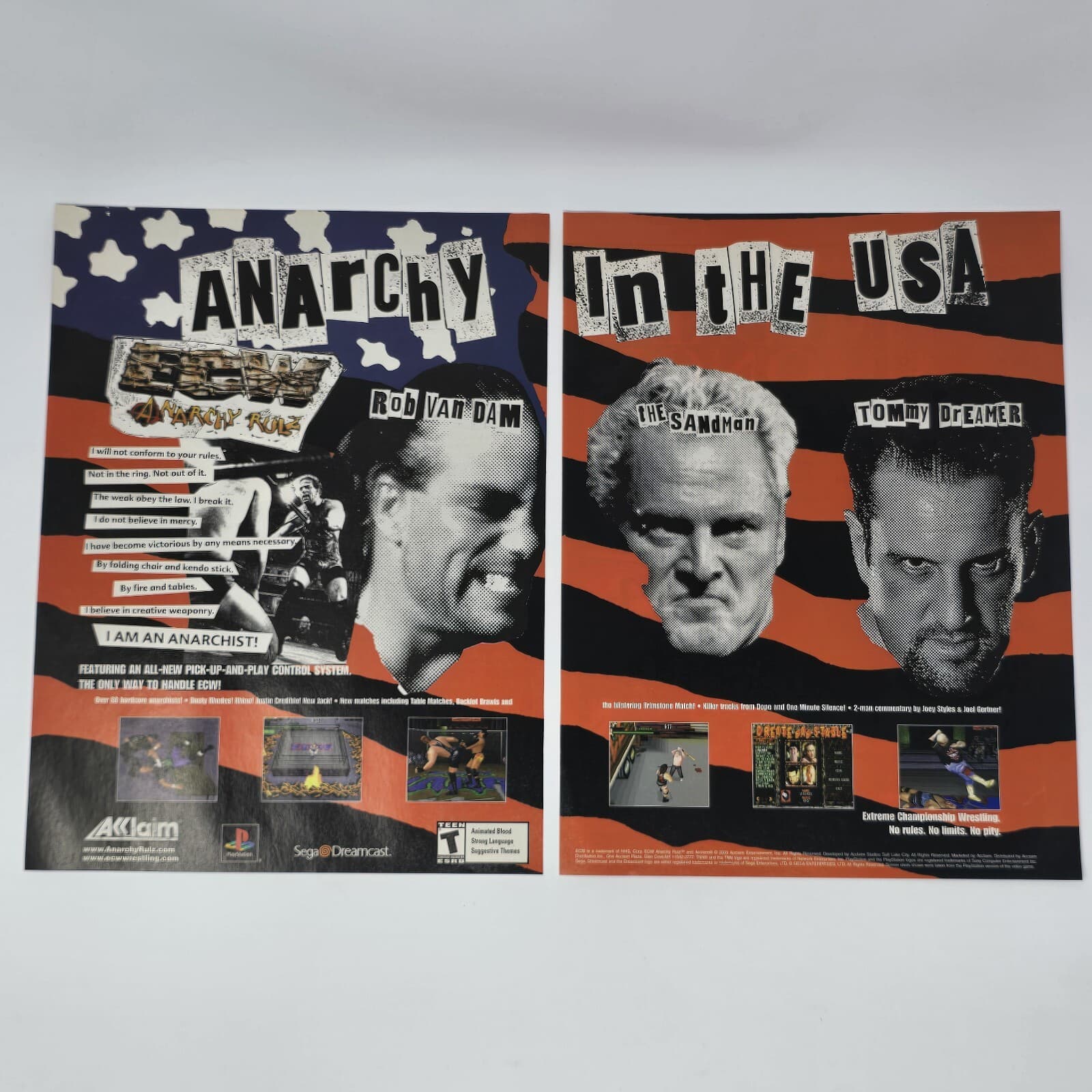 ECW Anarchy Rulz Sega Dreamcast Not Conform Print Ad/Poster Official Promo Art