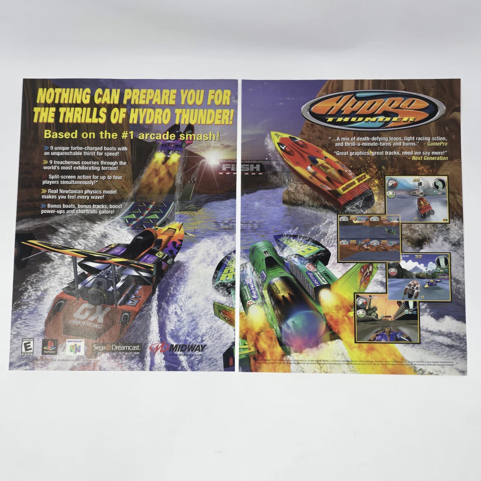 Hydro Thunder PS1 N64 Dreamcast Arcade Smash Print Ad/Poster Official Promo Art