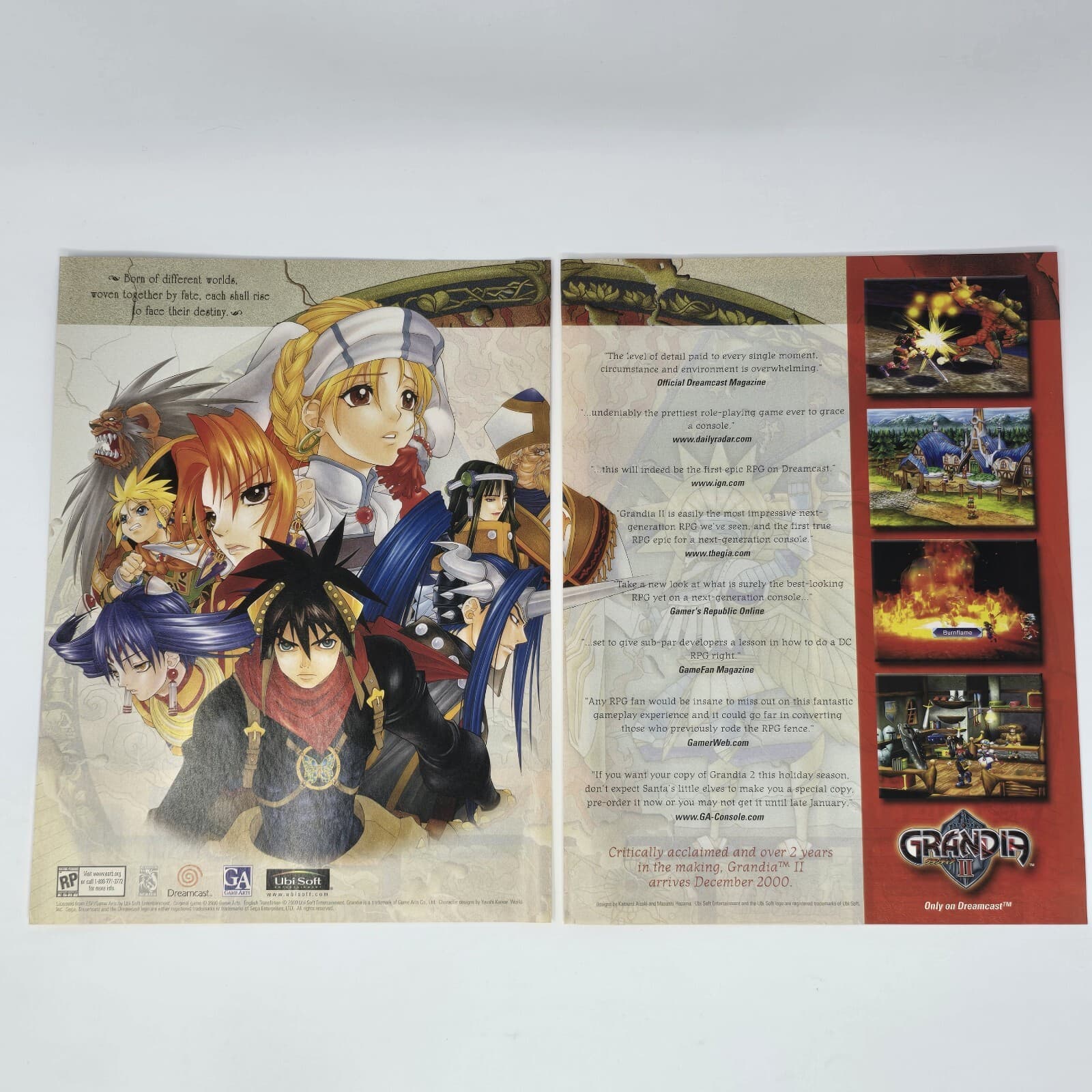 Grandia II 2 Sega Dreamcast Different Worlds Print Ad/Poster Official Promo Art