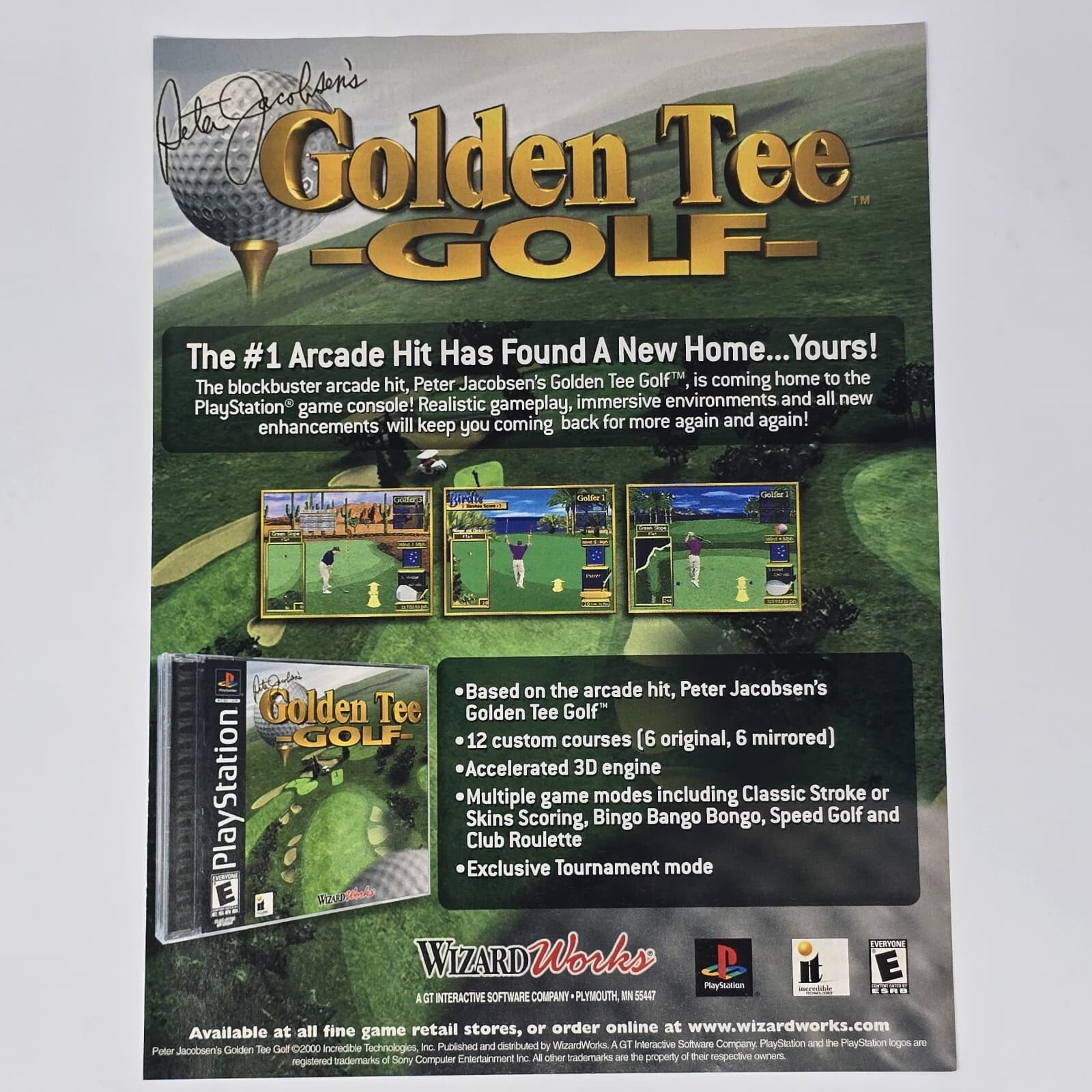 Golden Tee Golf PlayStation PS1 Arcade Hit Print Ad/Poster Official Promo Art