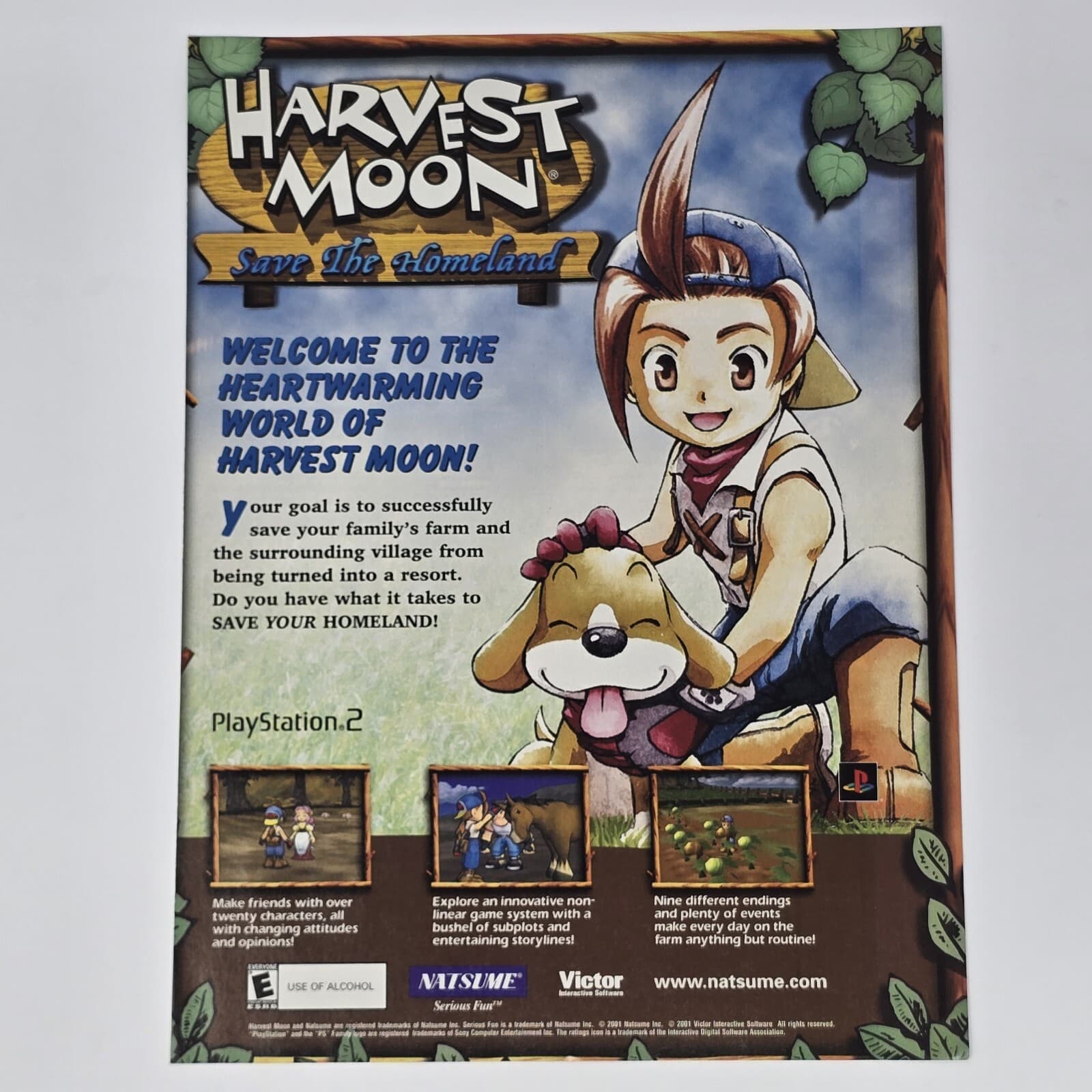 Harvest Moon Save the Homeland PS2 Welcome Print Ad/Poster Official Promo Art