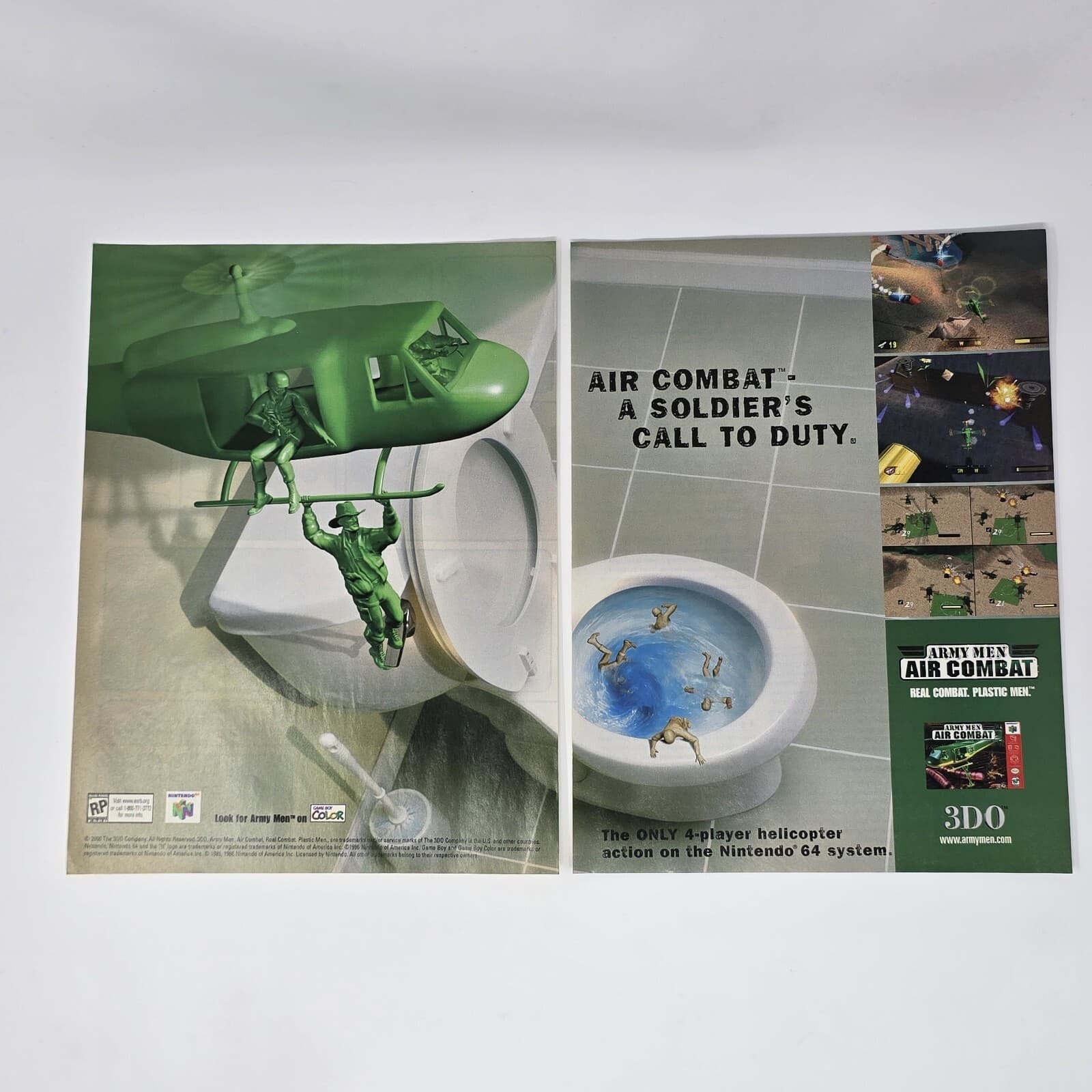 Army Men Air Combat N64 GameBoy Call to Duty Print Ad/Poster Official Promo Art