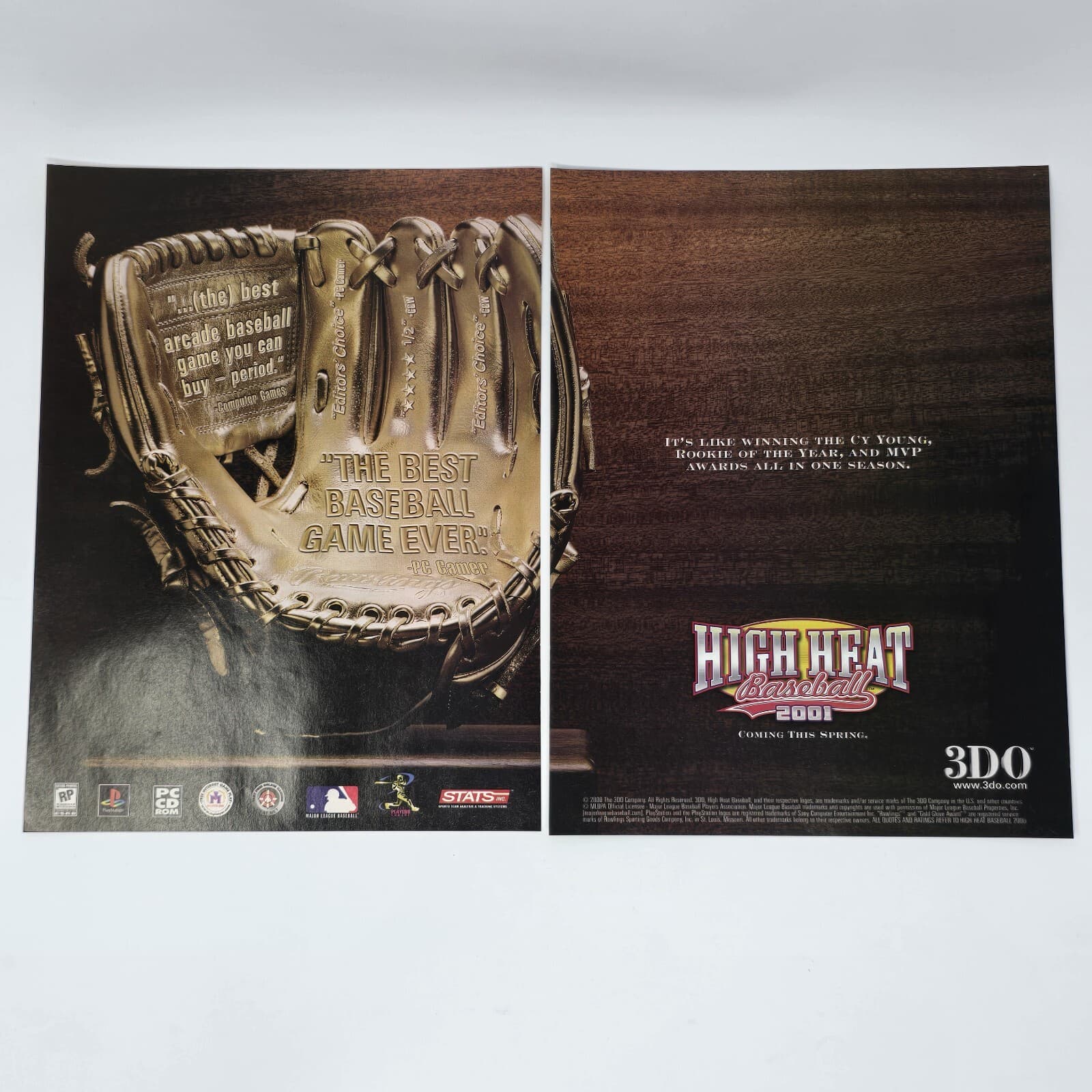 High Heat Baseball 2001 PS1 PC MLB Gold Glove Print Ad/Poster Official Promo Art