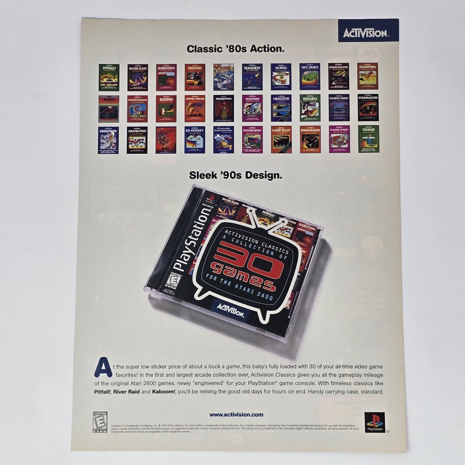 Activision Classics PS1 Classic '80s Print Ad/Poster Official Promo Art