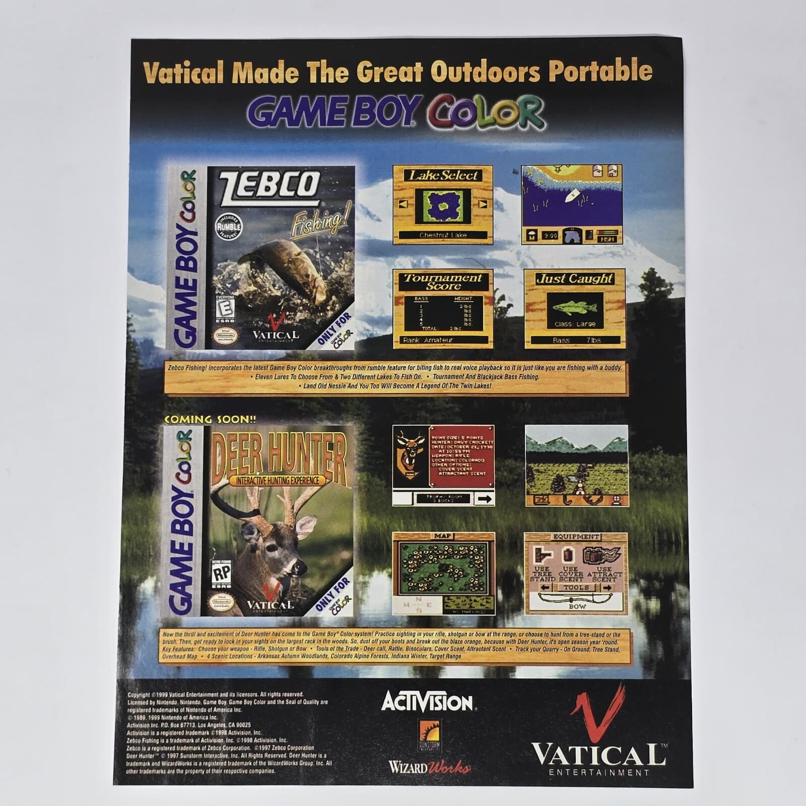 Activision GameBoy Color Great Outdoors Print Ad/Poster Official Promo Art