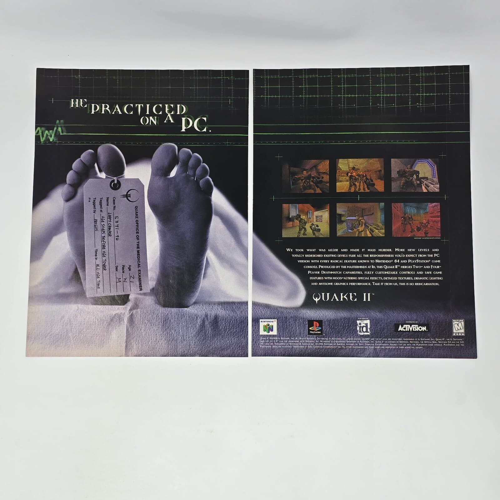 Quake II 2 Nintendo 64 N64 PlayStation 1 PS1 Practiced Print Ad/Poster Promo Art